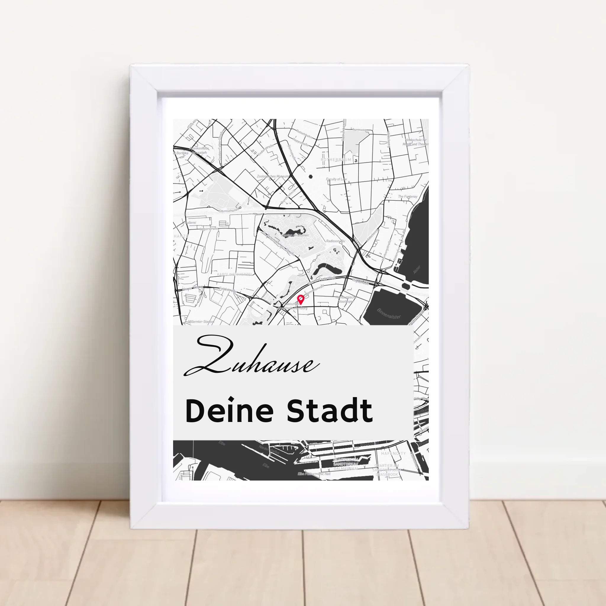 Personalisiertes Kartenposter Stadtkarte Koordinaten Map deiner Stadt - Cantty