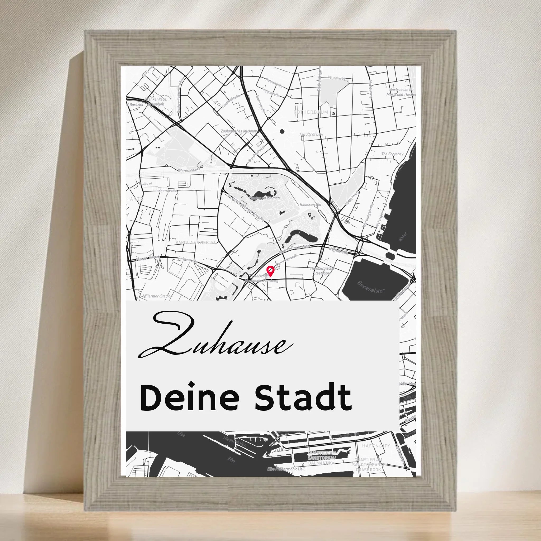 Personalisiertes Kartenposter Stadtkarte Koordinaten Map deiner Stadt - Cantty