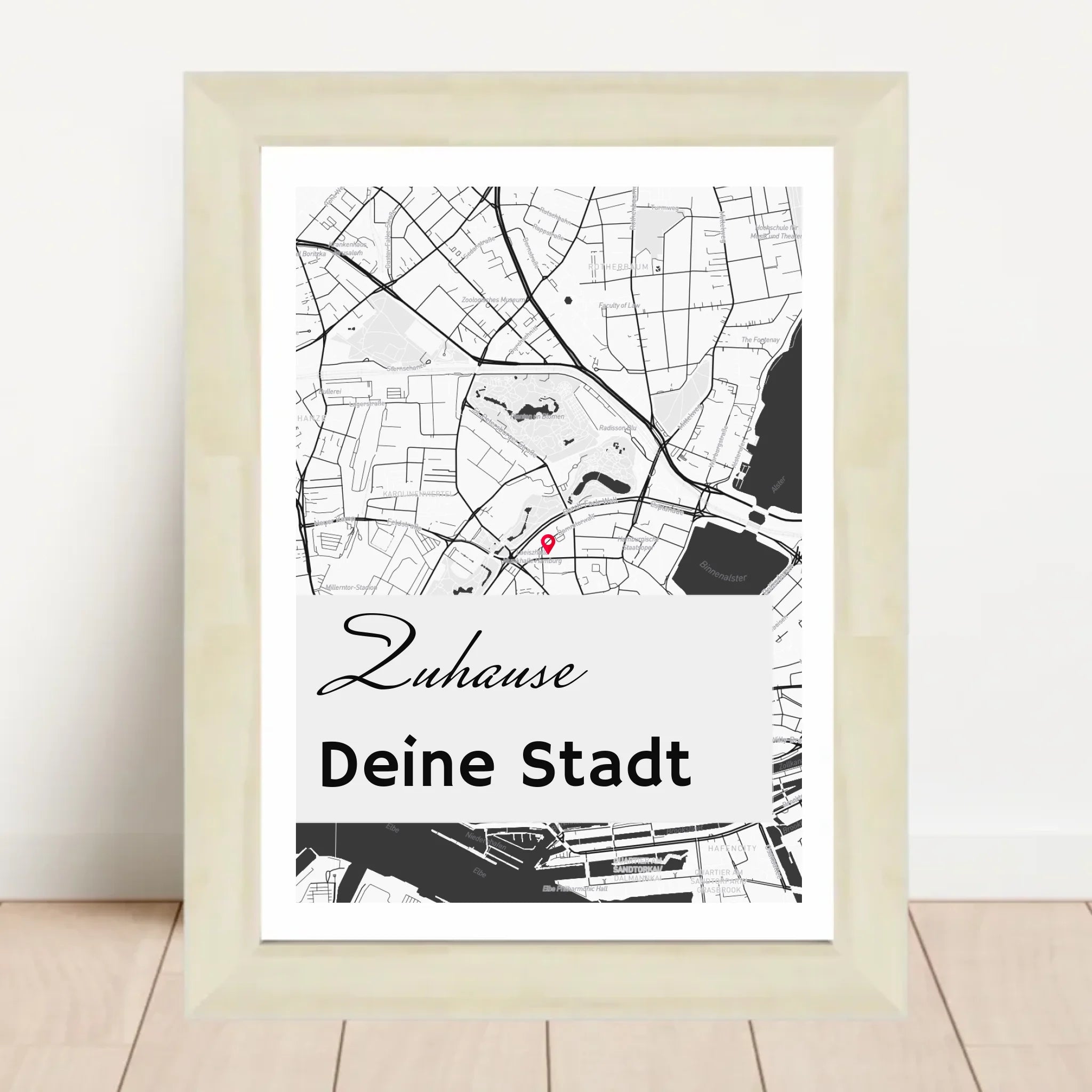 Personalisiertes Kartenposter Stadtkarte Koordinaten Map deiner Stadt - Cantty