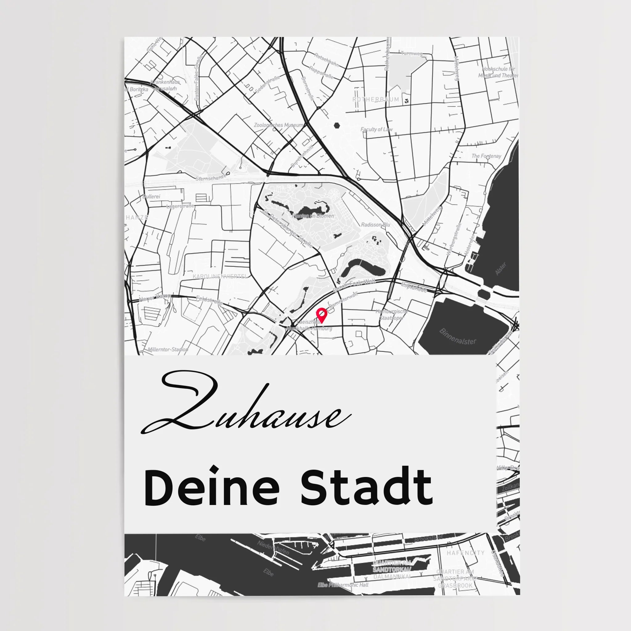 Personalisiertes Kartenposter Stadtkarte Koordinaten Map deiner Stadt - Cantty