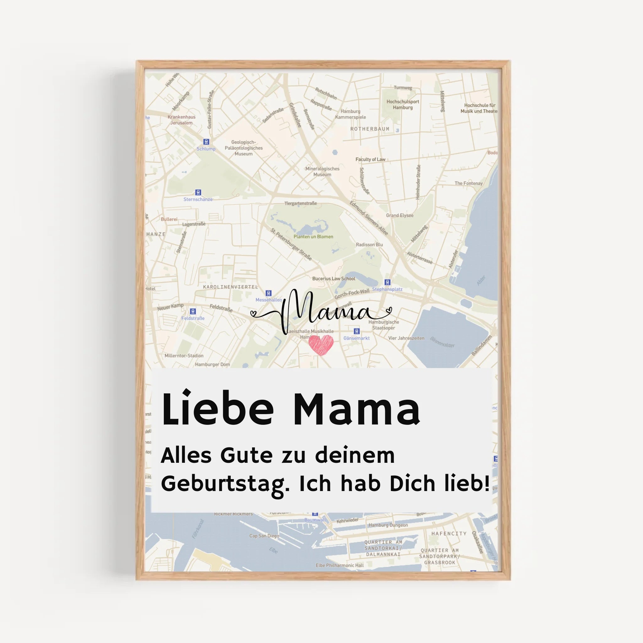Mutter Geburtstag Stadtkarte Poster mit Spruch personalisiert - Cantty