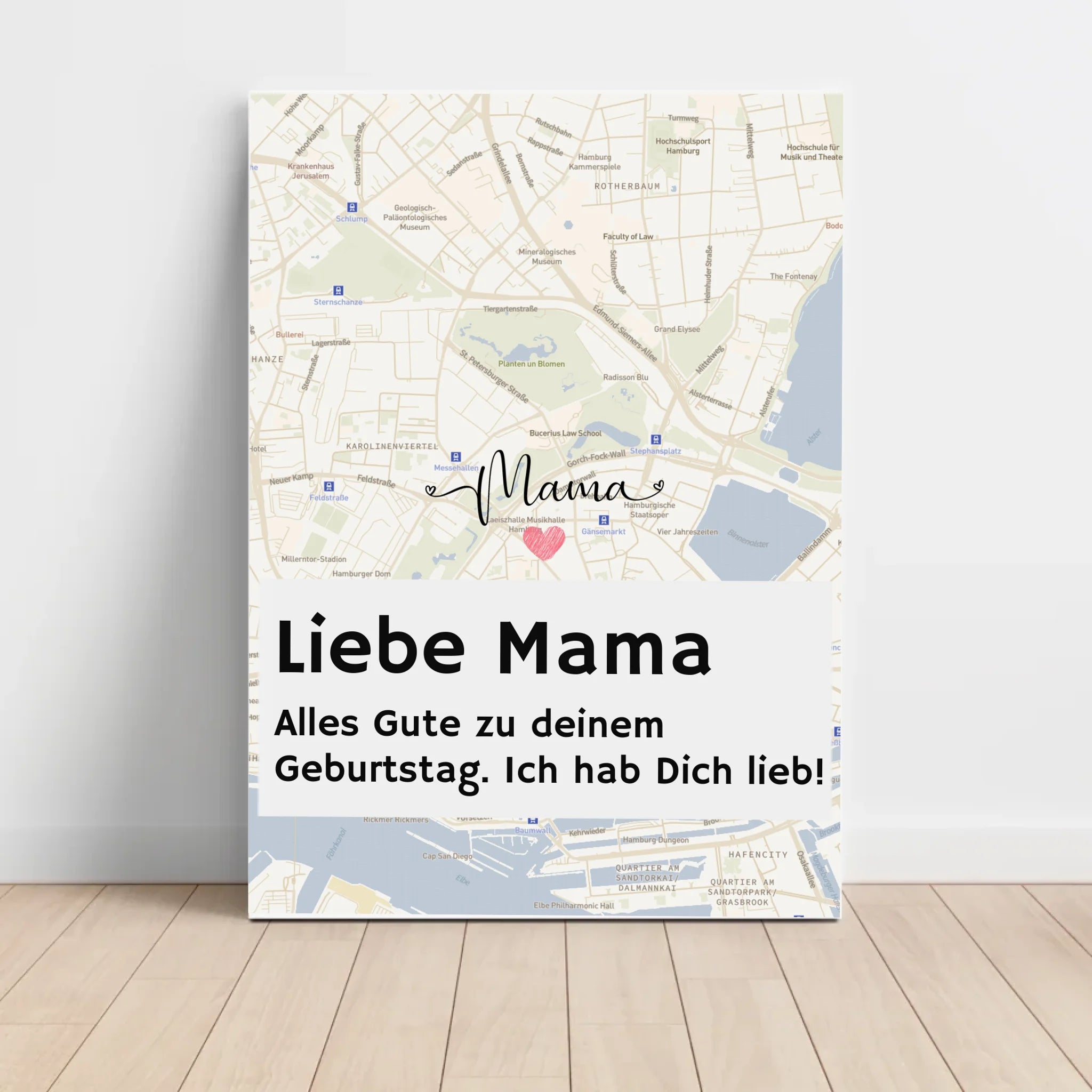 Mutter Geburtstag Stadtkarte Poster mit Spruch personalisiert - Cantty