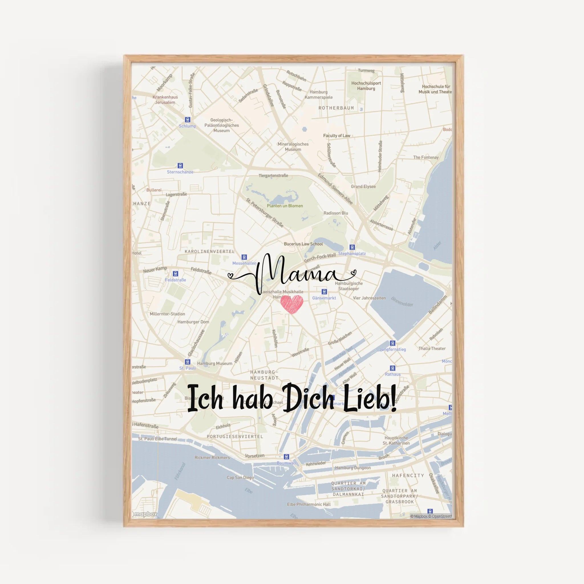 Mama Poster Stadtkarte Geschenk personalisiert - Cantty