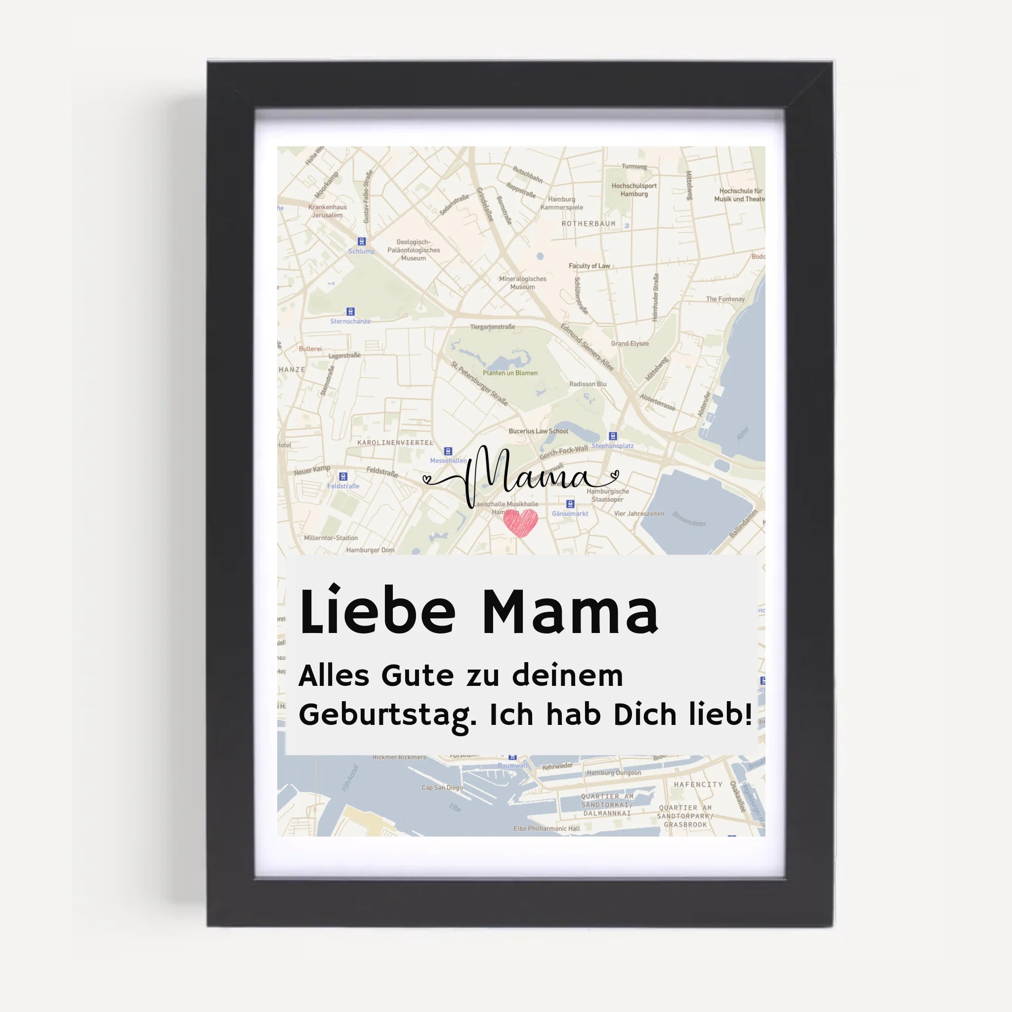 Mutter Geburtstag Stadtkarte Poster mit Spruch personalisiert - Cantty
