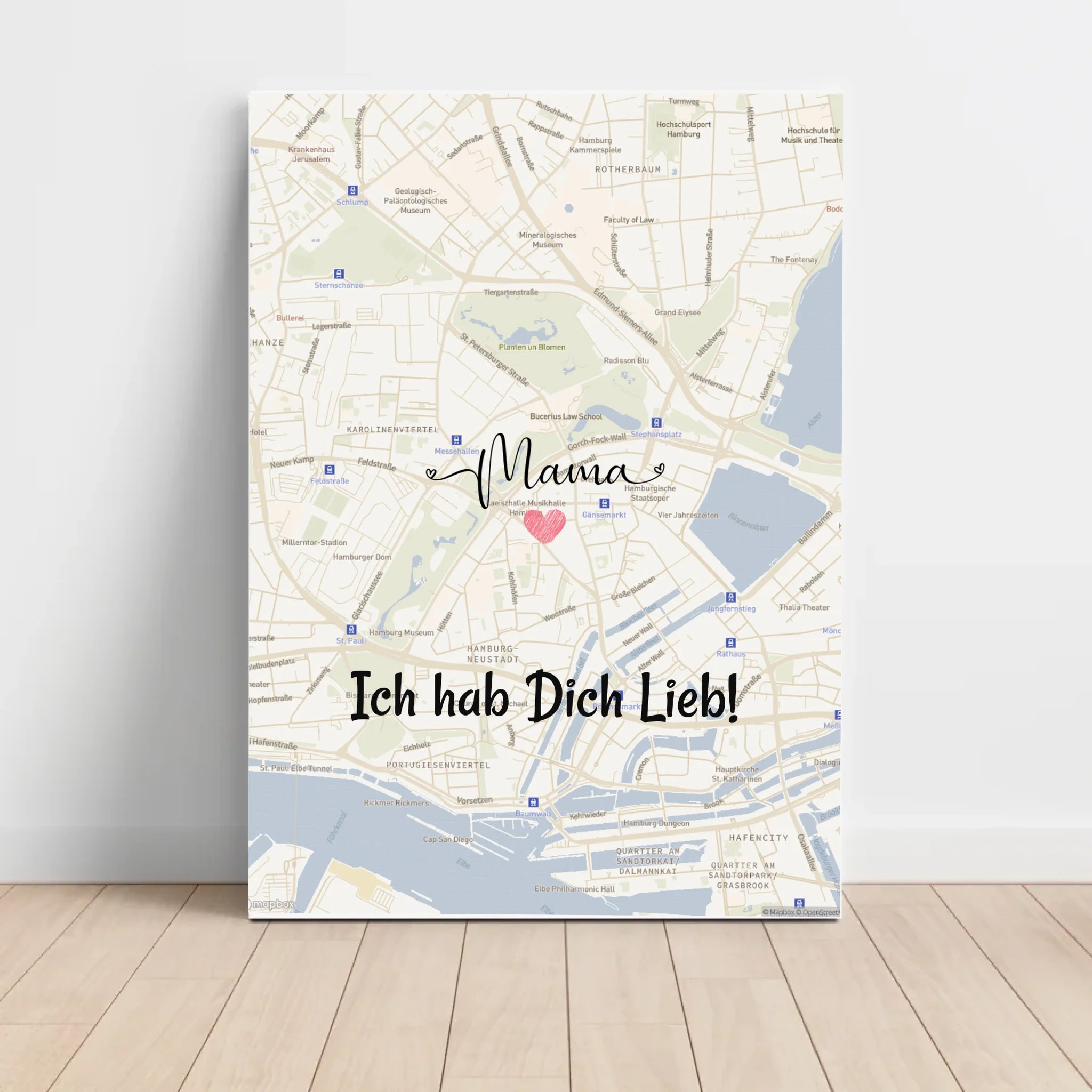 Mama Poster Stadtkarte Geschenk personalisiert - Cantty