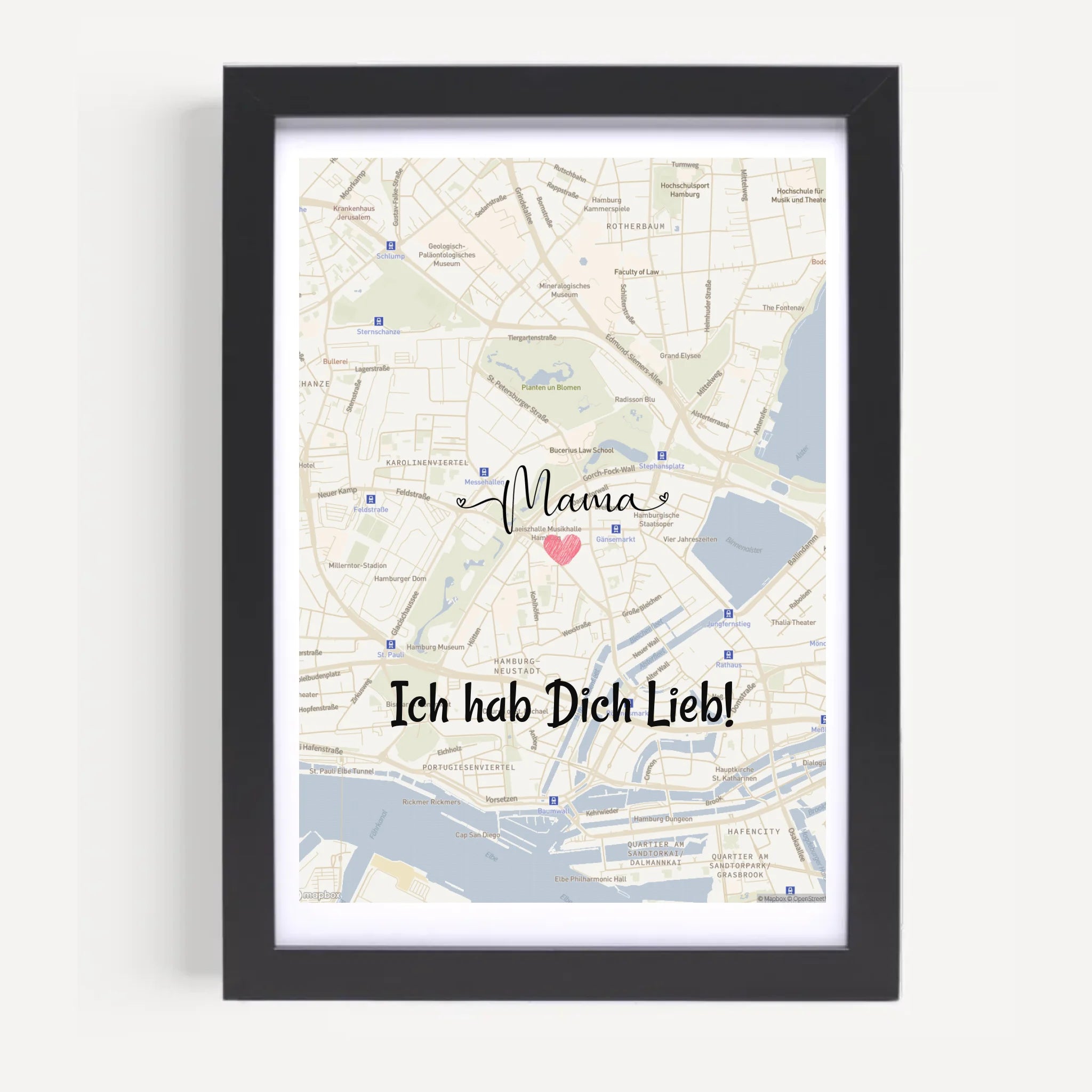 Mama Poster Stadtkarte Geschenk personalisiert - Cantty