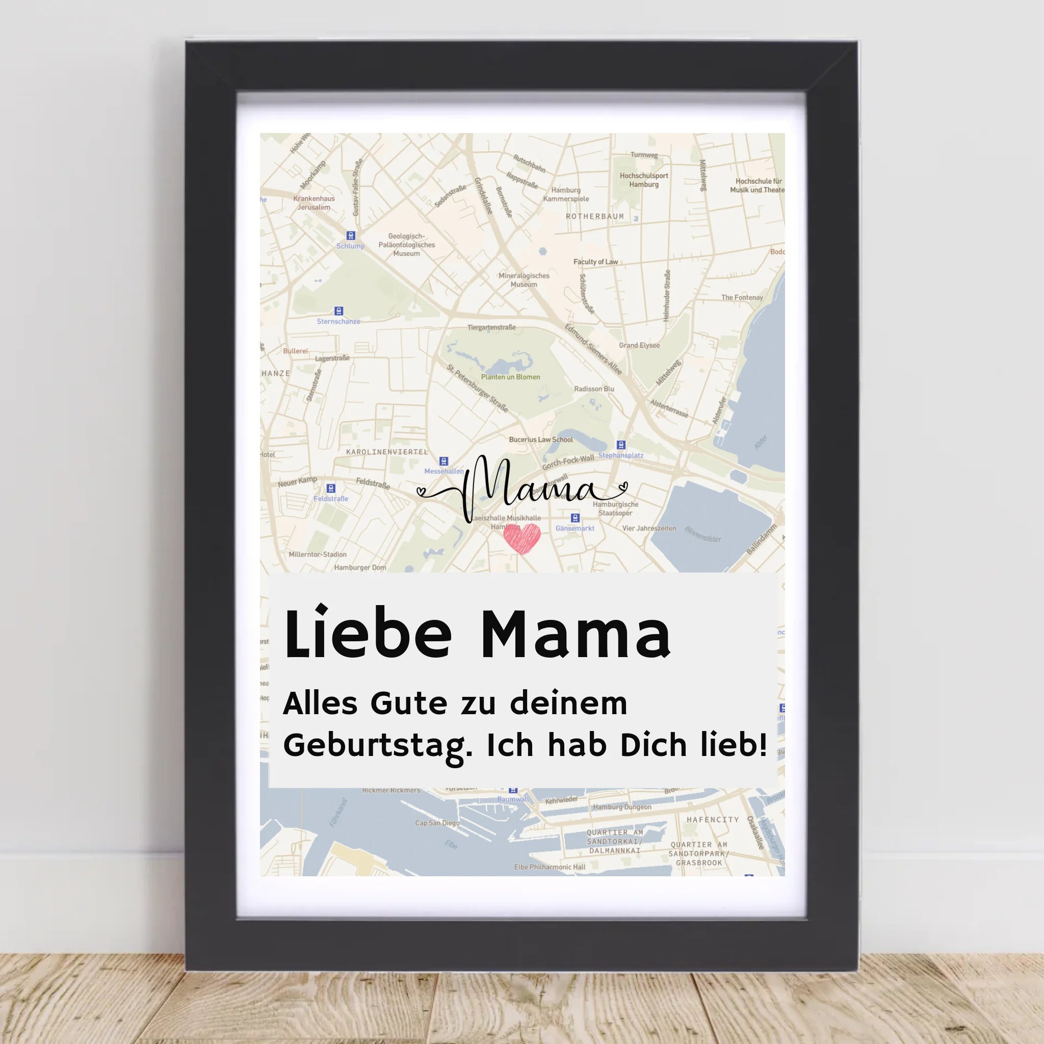 Mutter Geburtstag Stadtkarte Poster mit Spruch personalisiert - Cantty