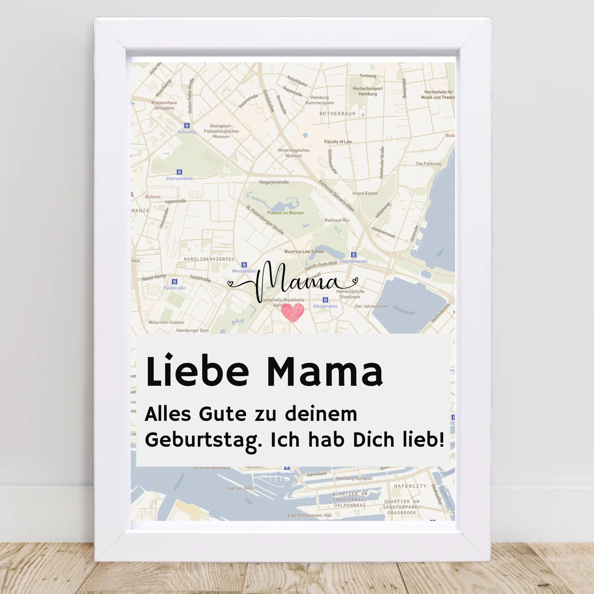 Mutter Geburtstag Stadtkarte Poster mit Spruch personalisiert - Cantty