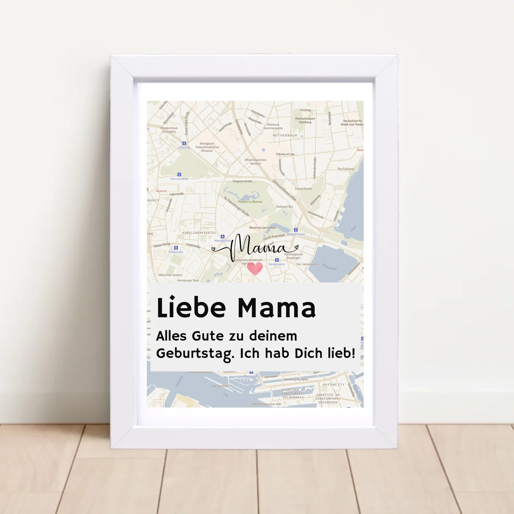 Mutter Geburtstag Stadtkarte Poster mit Spruch personalisiert - Cantty