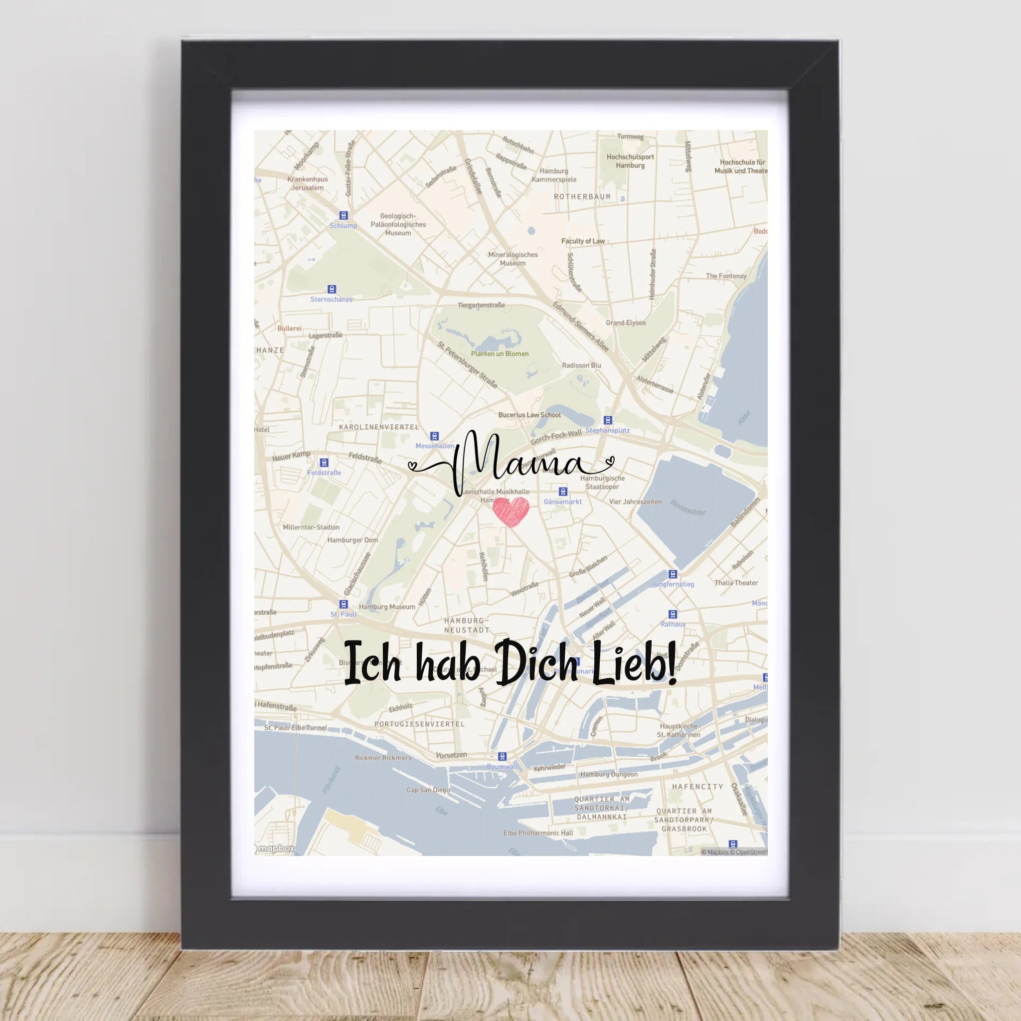 Mama Poster Stadtkarte Geschenk personalisiert - Cantty