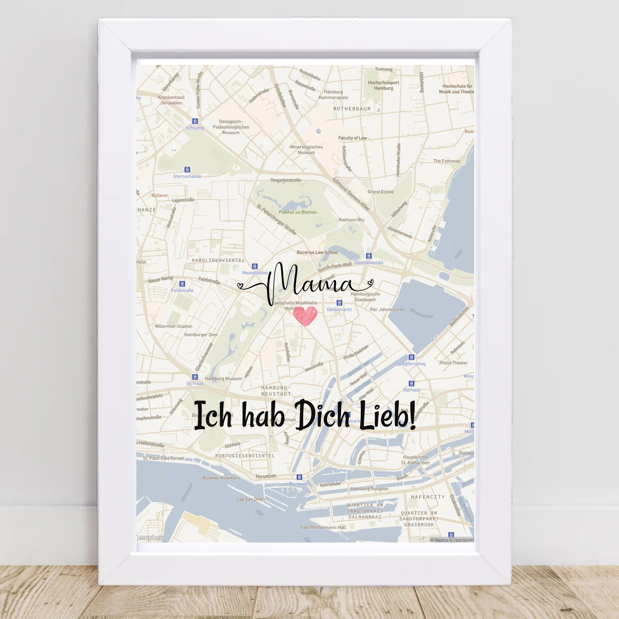 Mama Poster Stadtkarte Geschenk personalisiert - Cantty