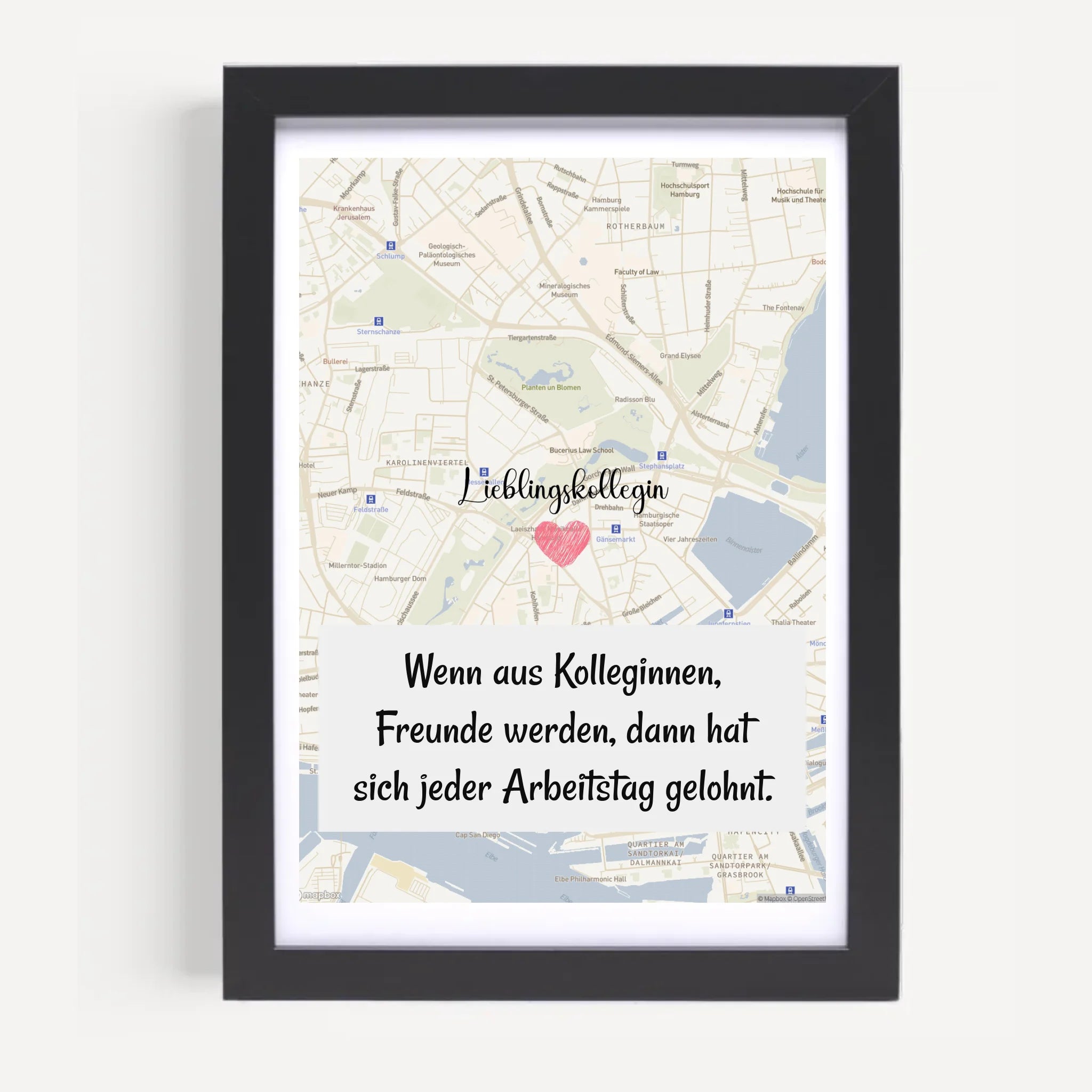 Lieblingskollegin Stadtkarte Poster personalisiert zum Geburtstag oder Abschied - Cantty