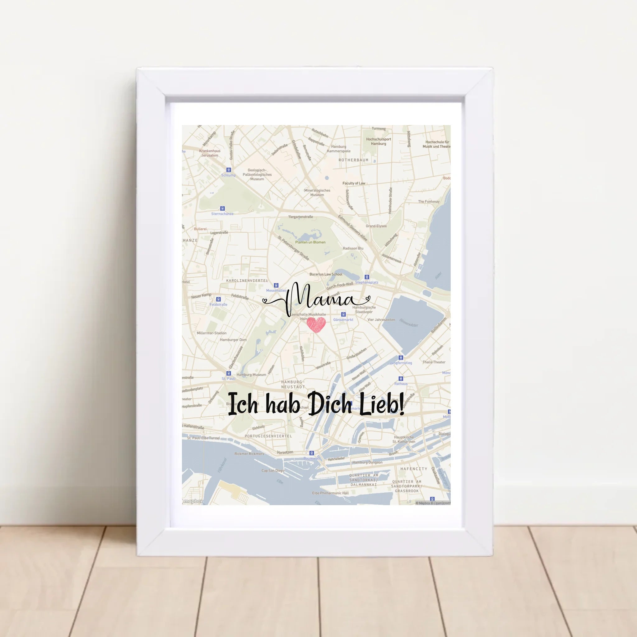 Mama Poster Stadtkarte Geschenk personalisiert - Cantty