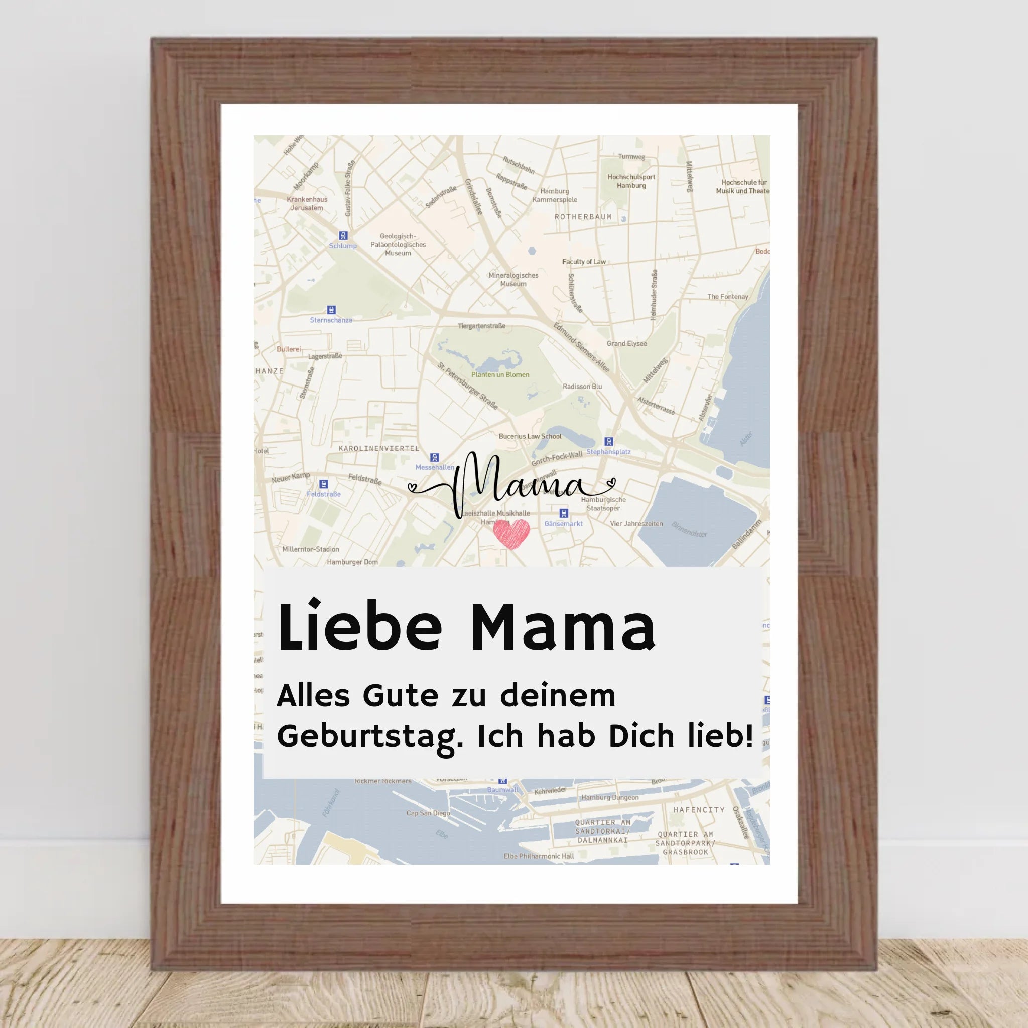 Mutter Geburtstag Stadtkarte Poster mit Spruch personalisiert - Cantty