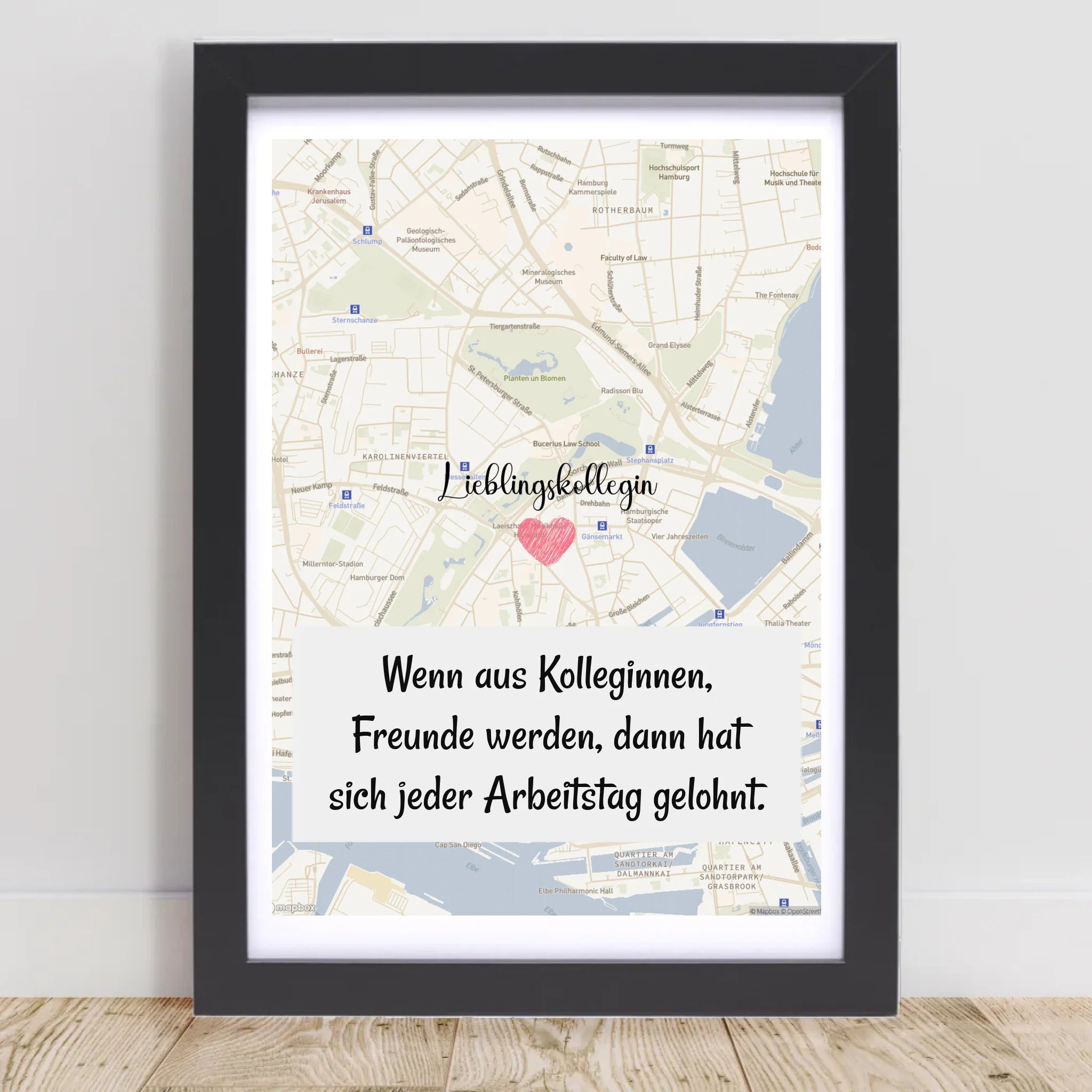 Lieblingskollegin Stadtkarte Poster personalisiert zum Geburtstag oder Abschied - Cantty