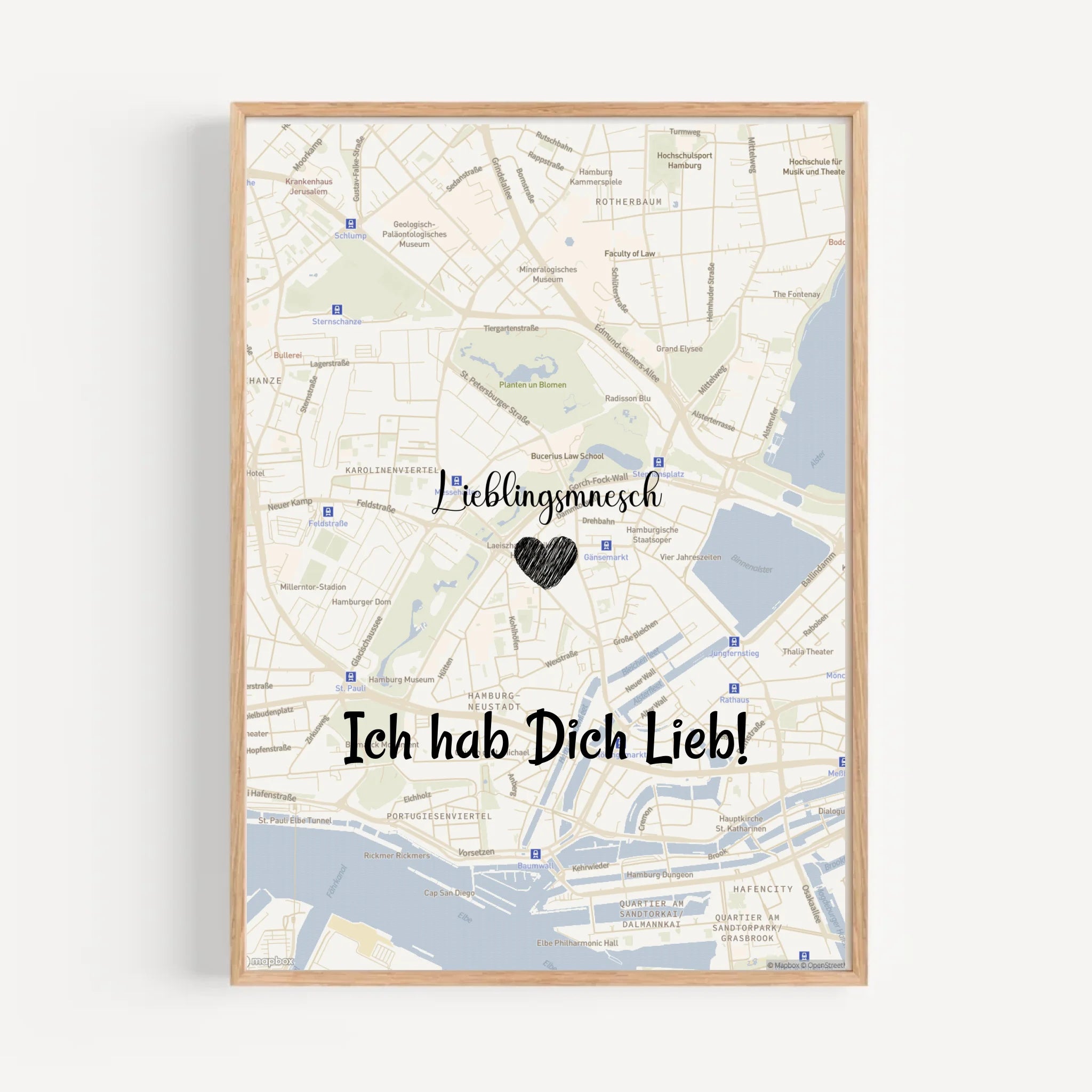 Lieblingsmensch Kartenposter Stadtkarte personalisiert - Cantty