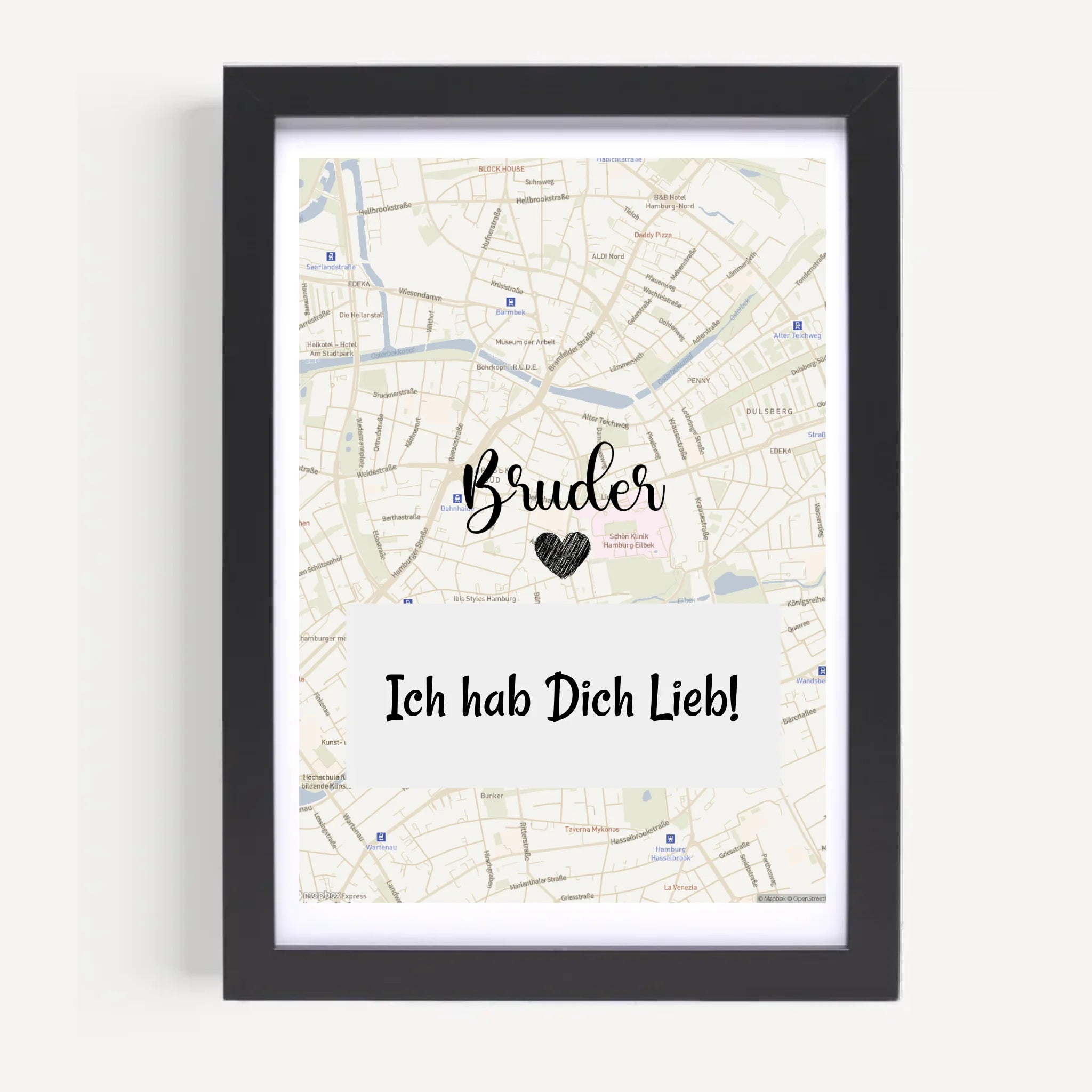 Bruder Stadtkarte Koordinatenposter Geschenk personalisiert - Cantty