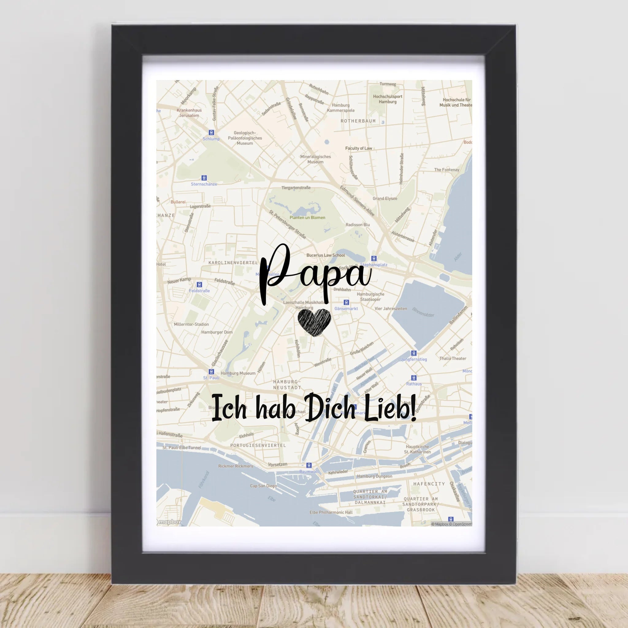 Papa Stadtkarte Poster Geschenk personalisiert - Cantty