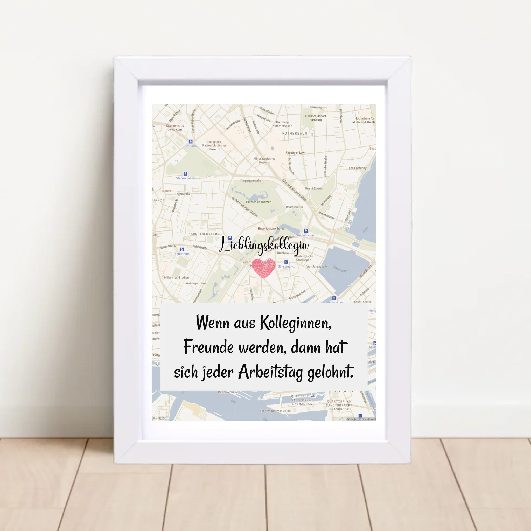 Lieblingskollegin Stadtkarte Poster personalisiert zum Geburtstag oder Abschied - Cantty