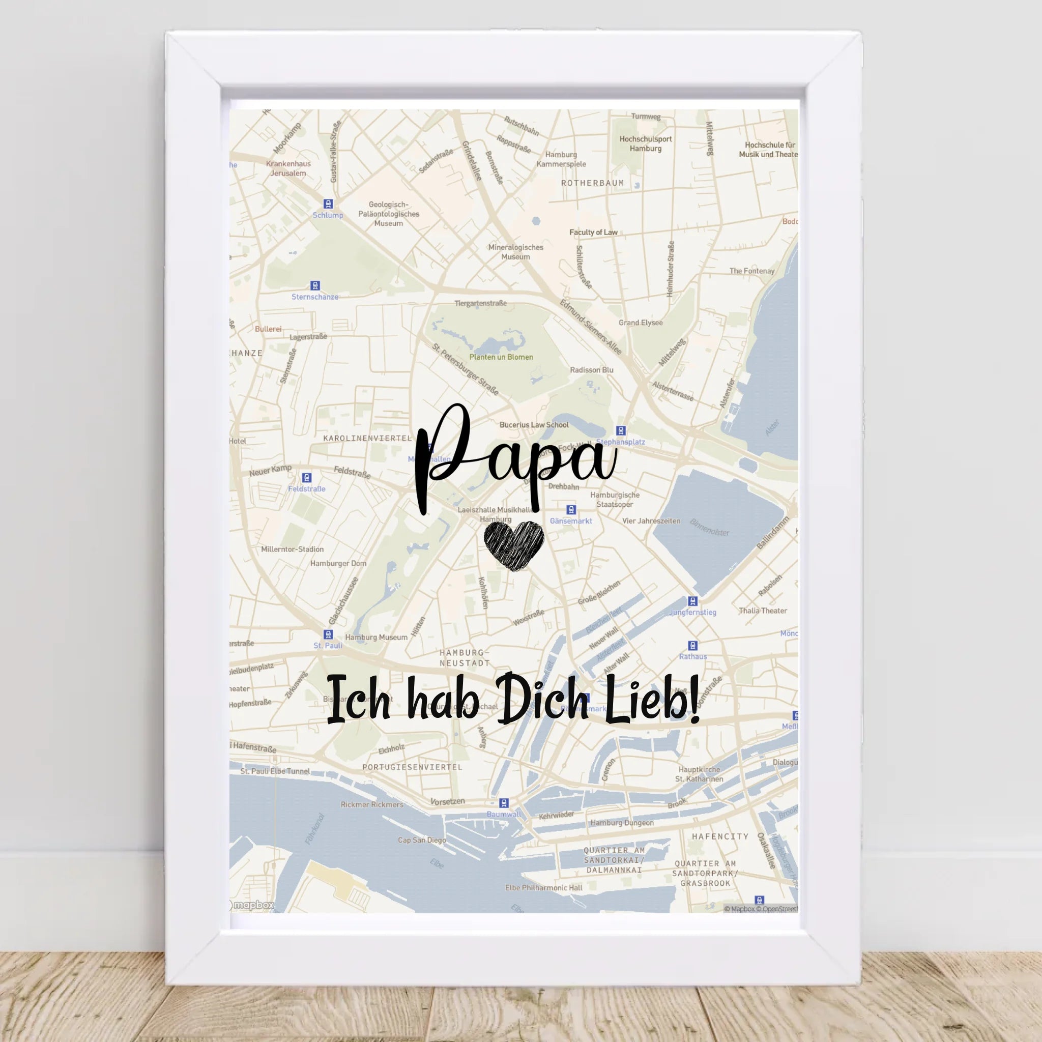 Papa Stadtkarte Poster Geschenk personalisiert - Cantty