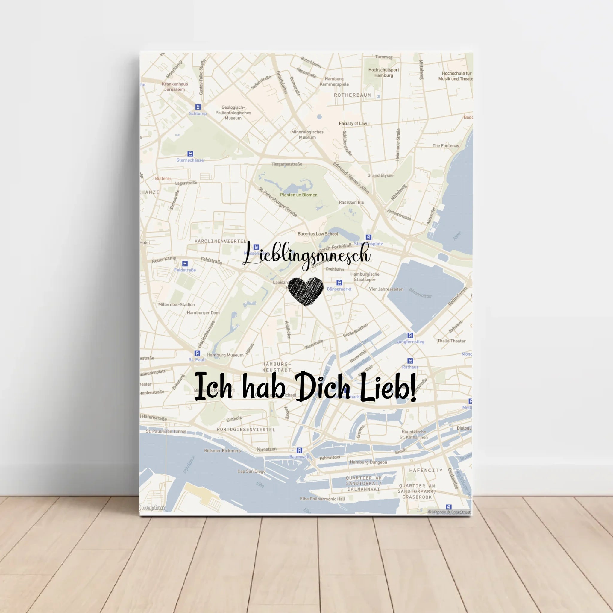Lieblingsmensch Kartenposter Stadtkarte personalisiert - Cantty