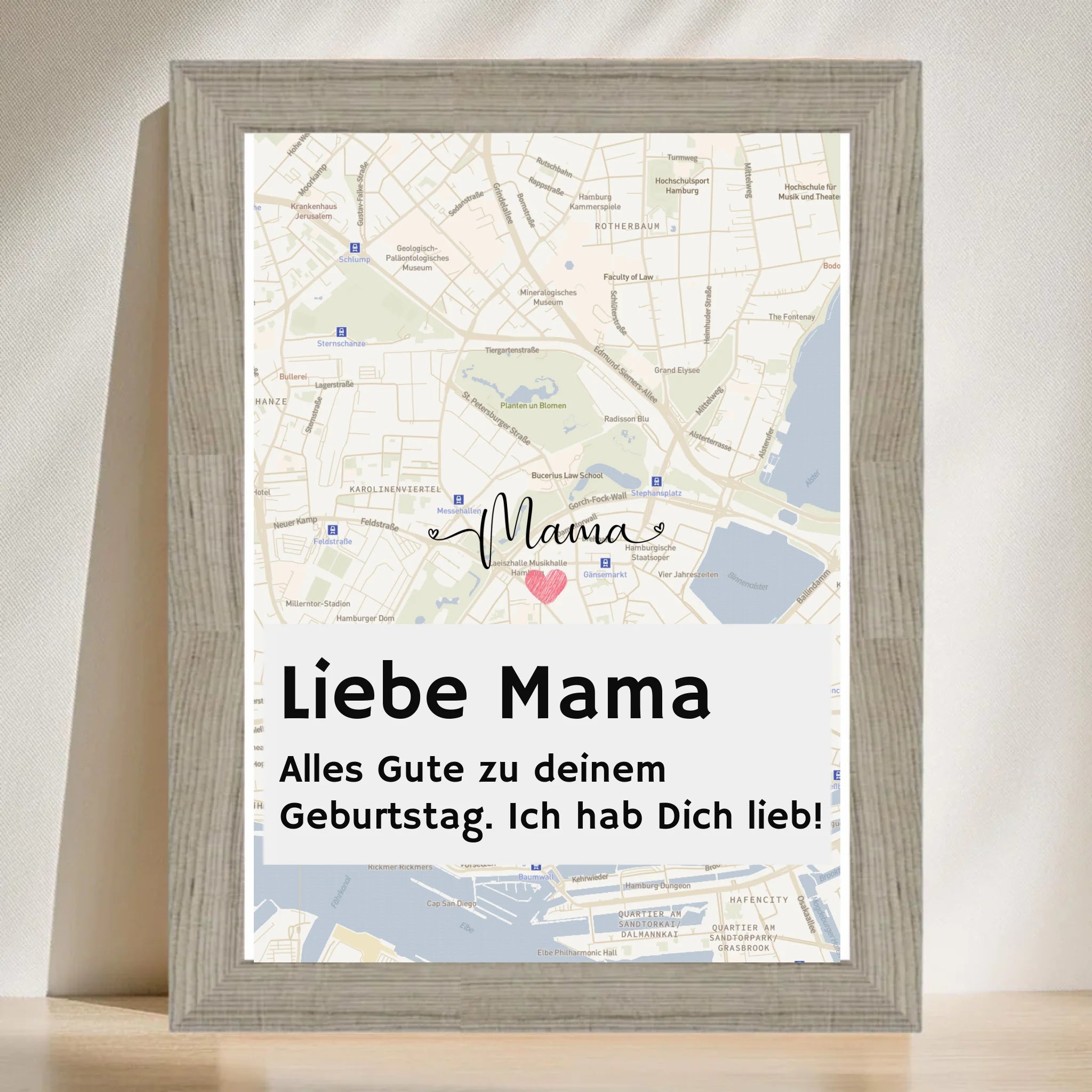 Mutter Geburtstag Stadtkarte Poster mit Spruch personalisiert - Cantty