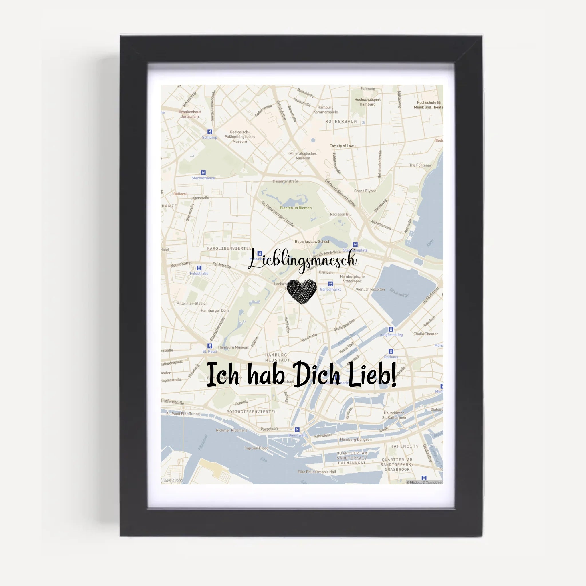Lieblingsmensch Kartenposter Stadtkarte personalisiert - Cantty