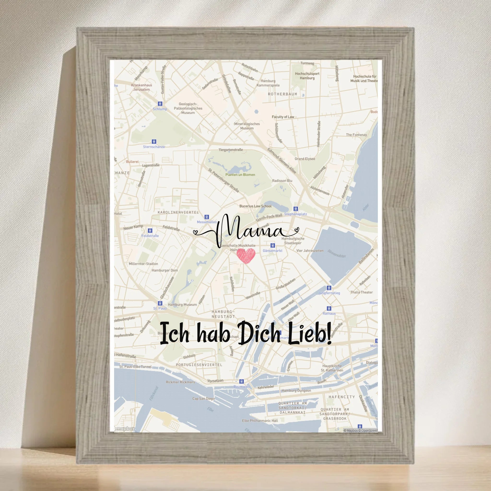Mama Poster Stadtkarte Geschenk personalisiert - Cantty