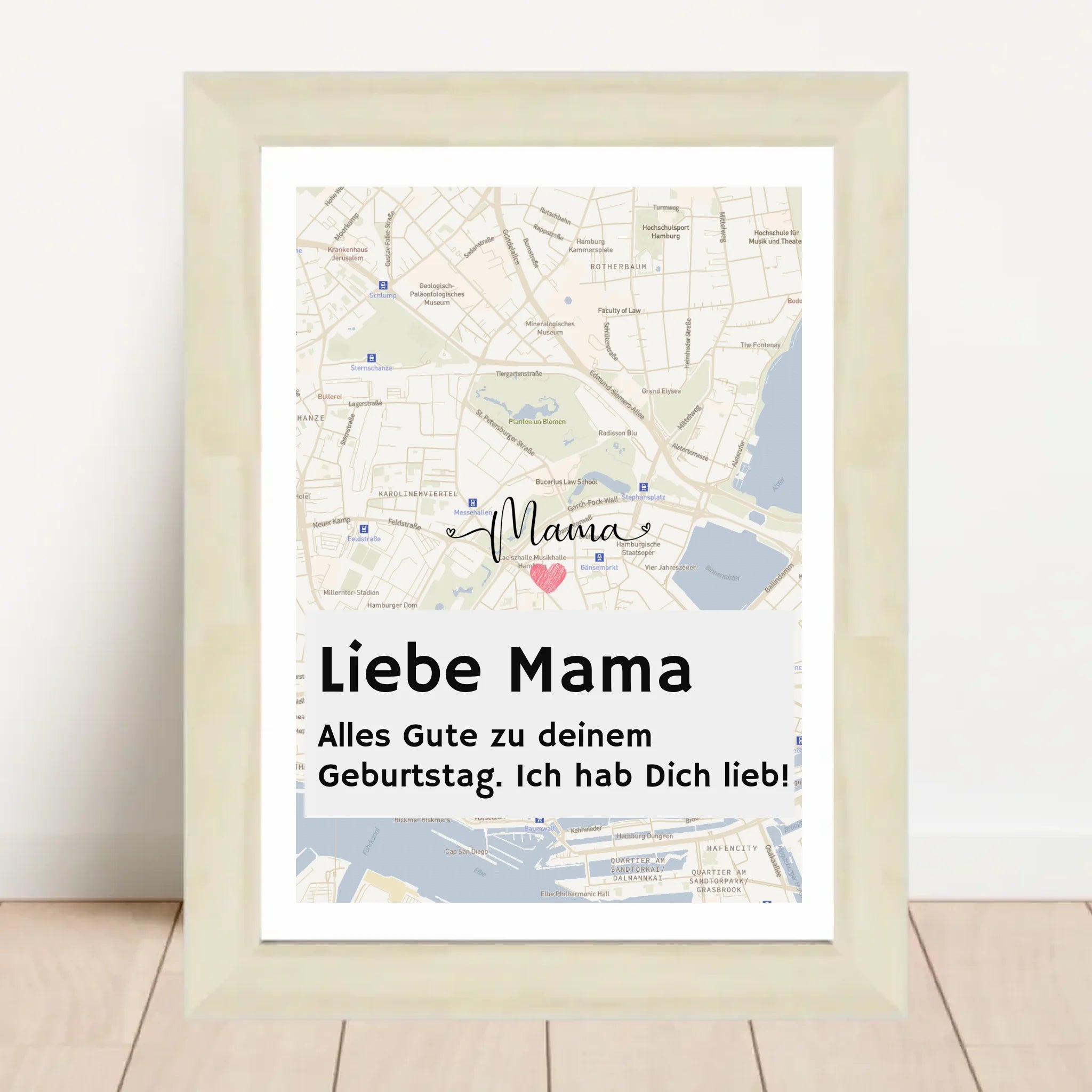 Mutter Geburtstag Stadtkarte Poster mit Spruch personalisiert - Cantty