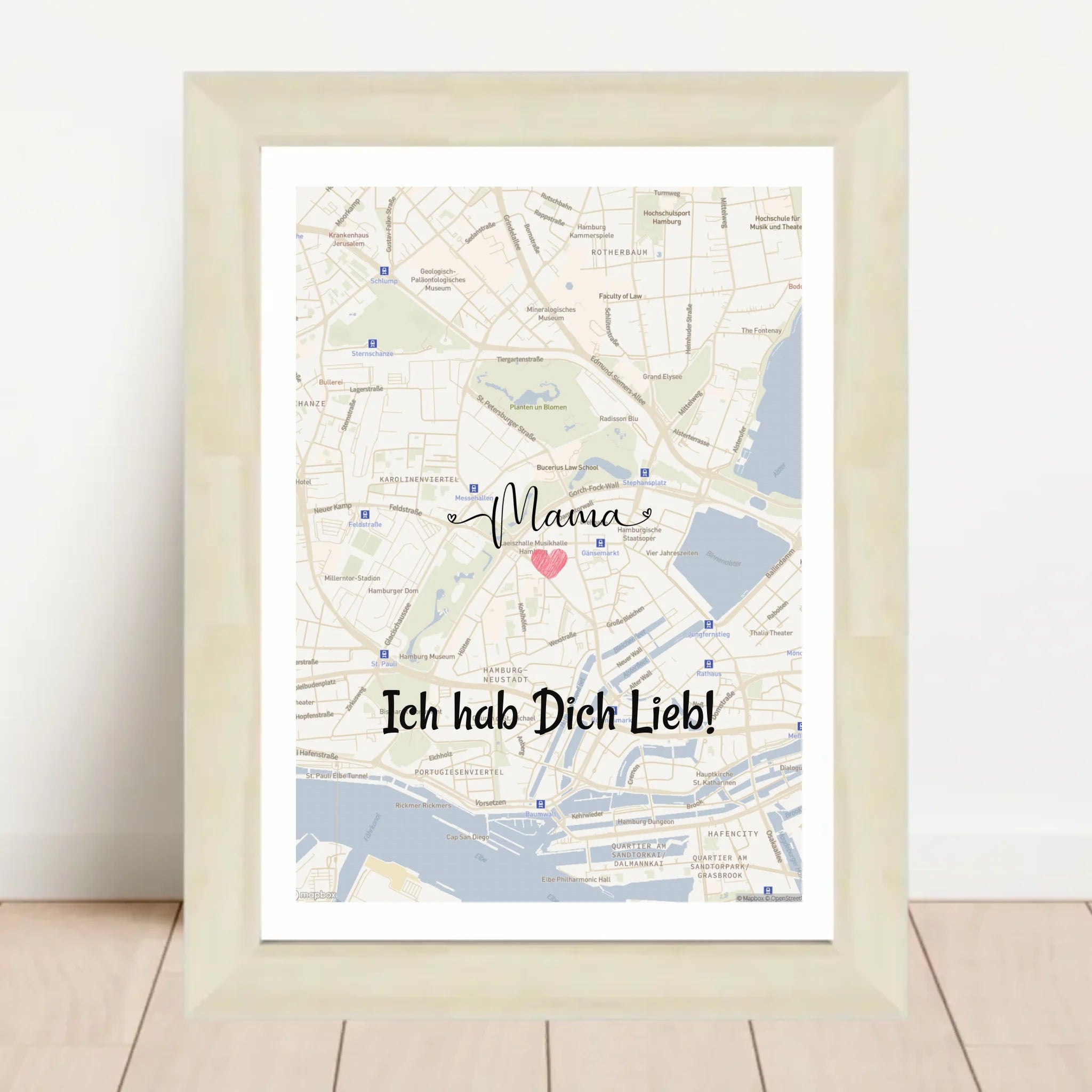 Mama Poster Stadtkarte Geschenk personalisiert - Cantty