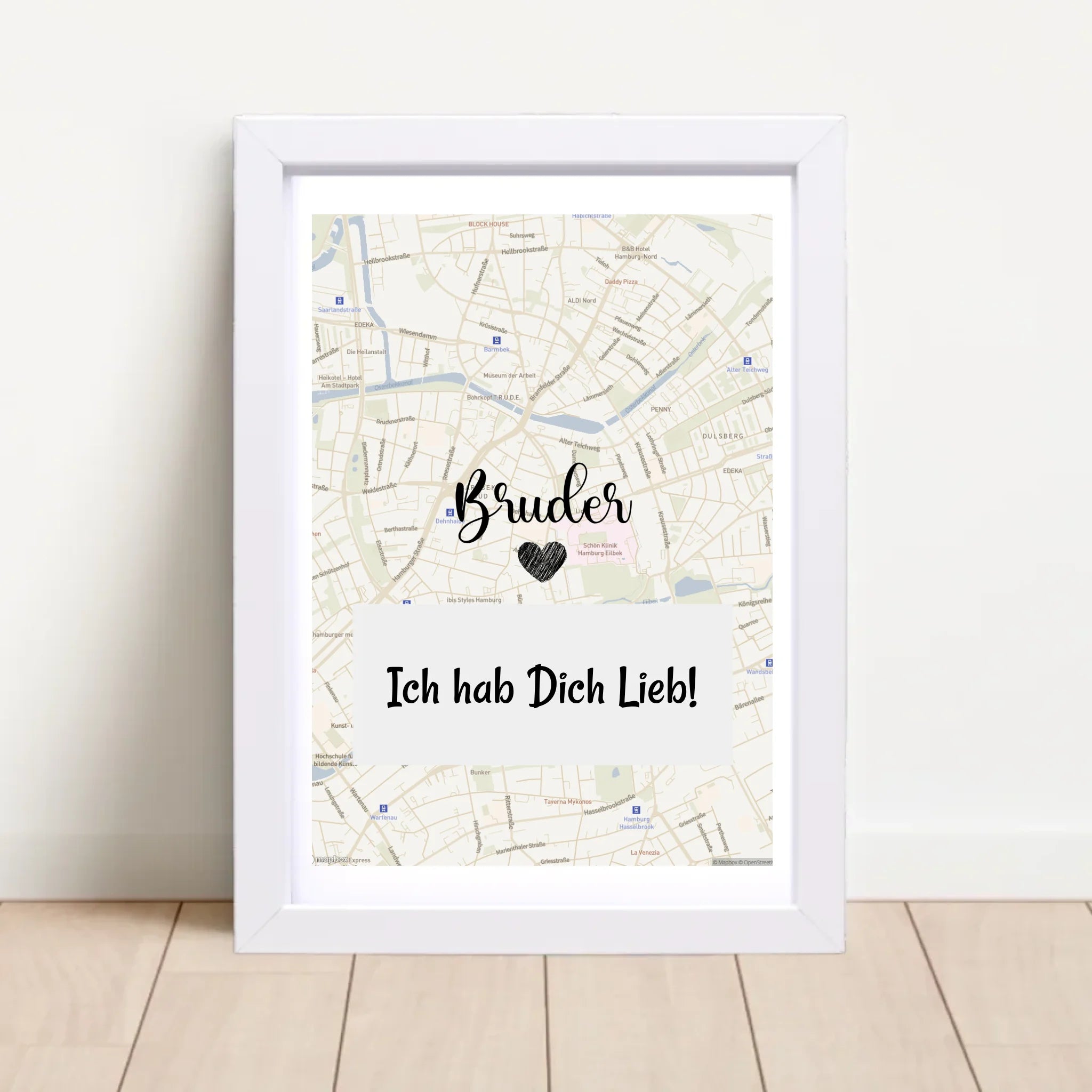 Bruder Stadtkarte Koordinatenposter Geschenk personalisiert - Cantty