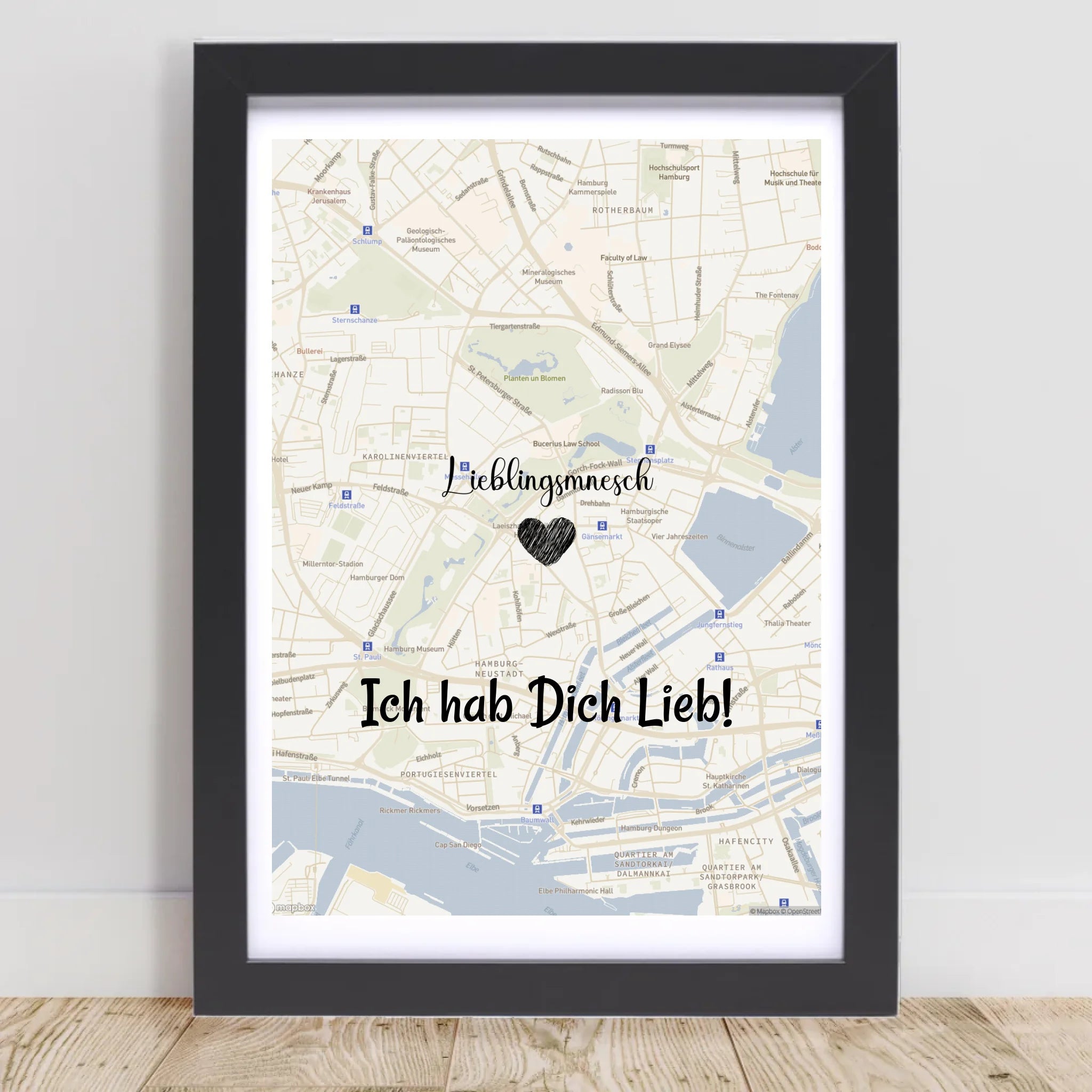 Lieblingsmensch Kartenposter Stadtkarte personalisiert - Cantty