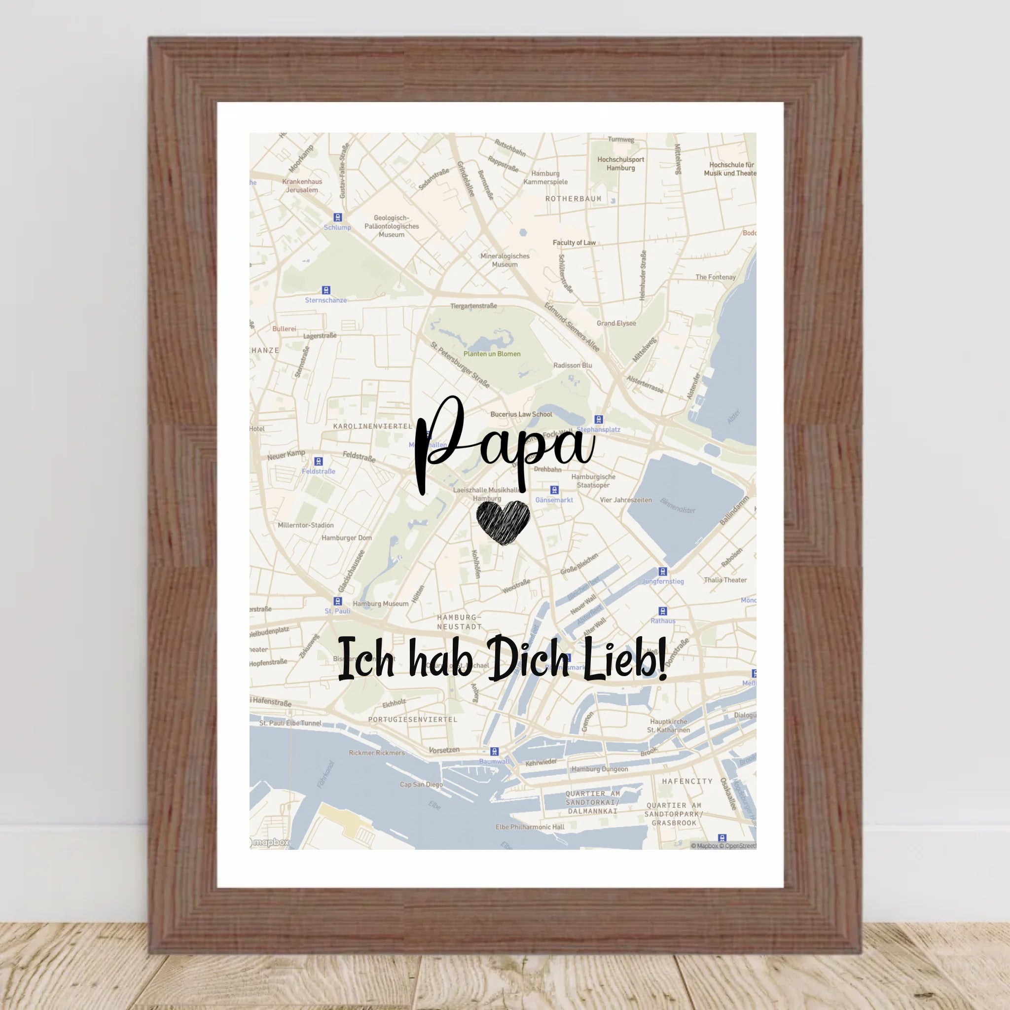 Papa Stadtkarte Poster Geschenk personalisiert - Cantty