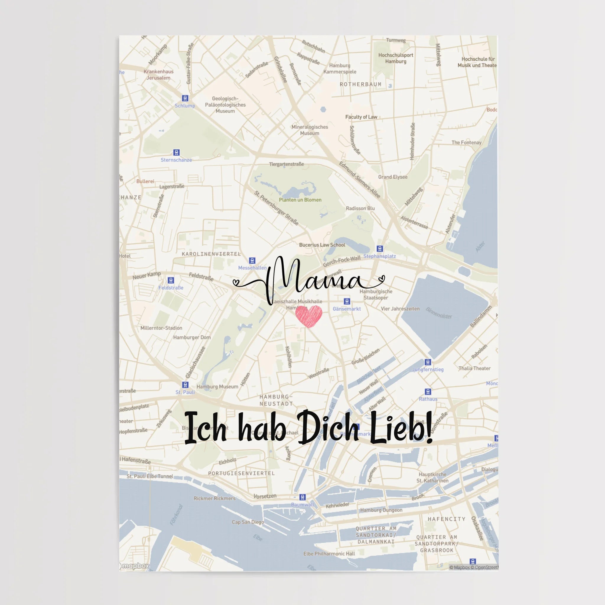 Mama Poster Stadtkarte Geschenk personalisiert - Cantty
