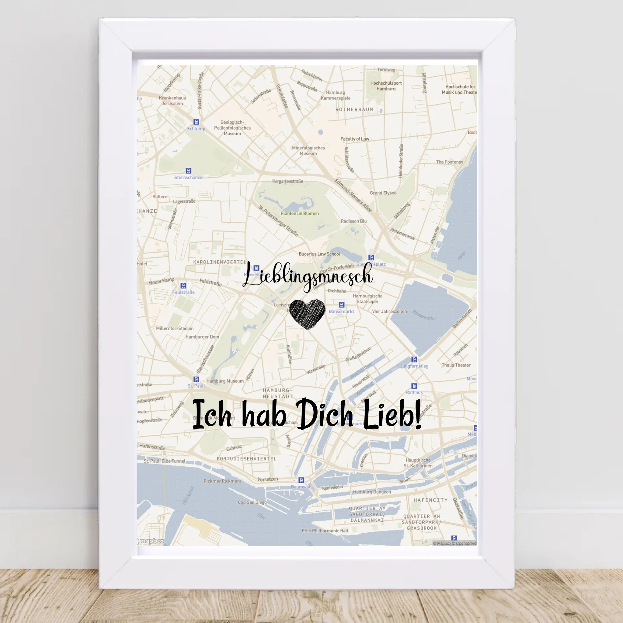 Lieblingsmensch Kartenposter Stadtkarte personalisiert - Cantty