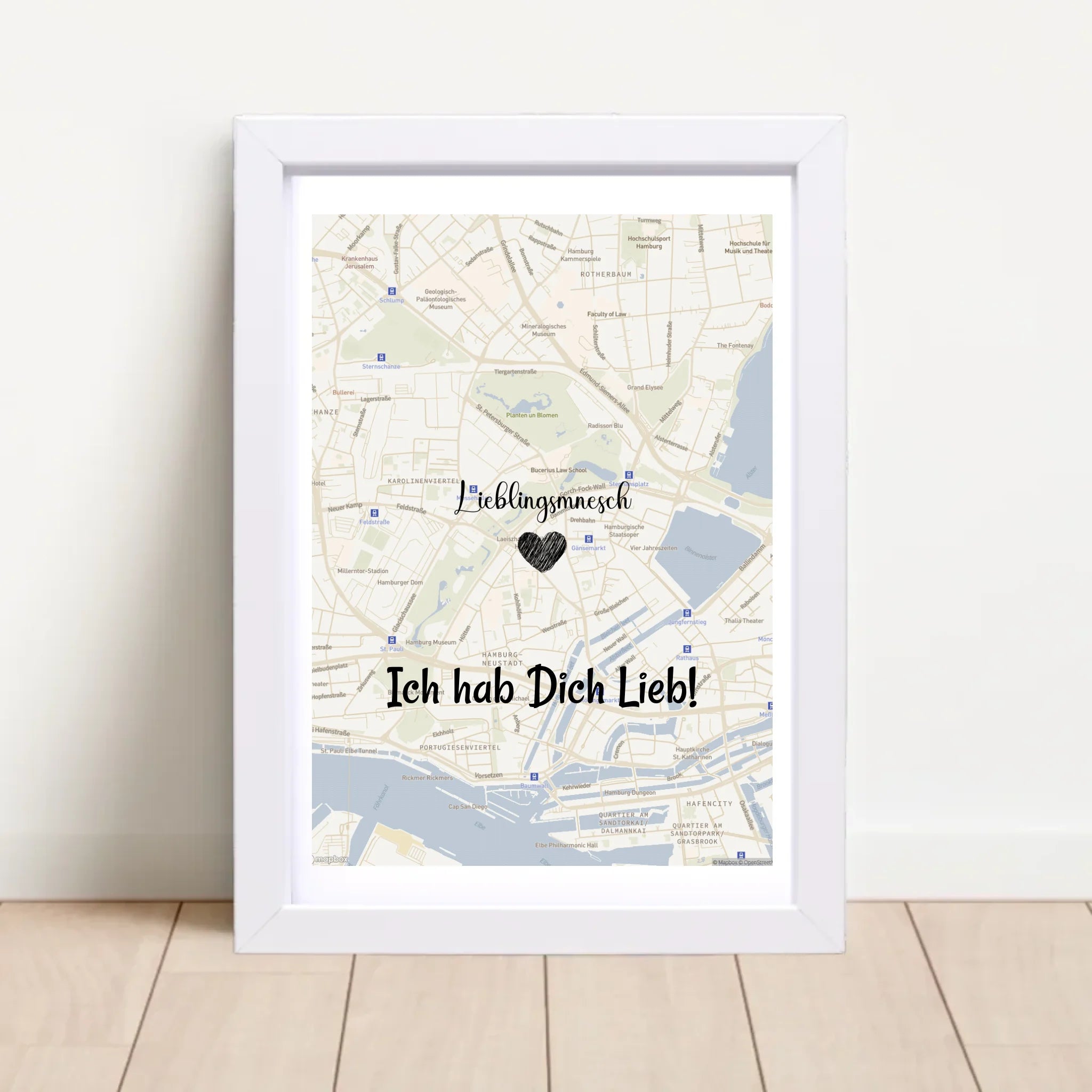 Lieblingsmensch Kartenposter Stadtkarte personalisiert - Cantty