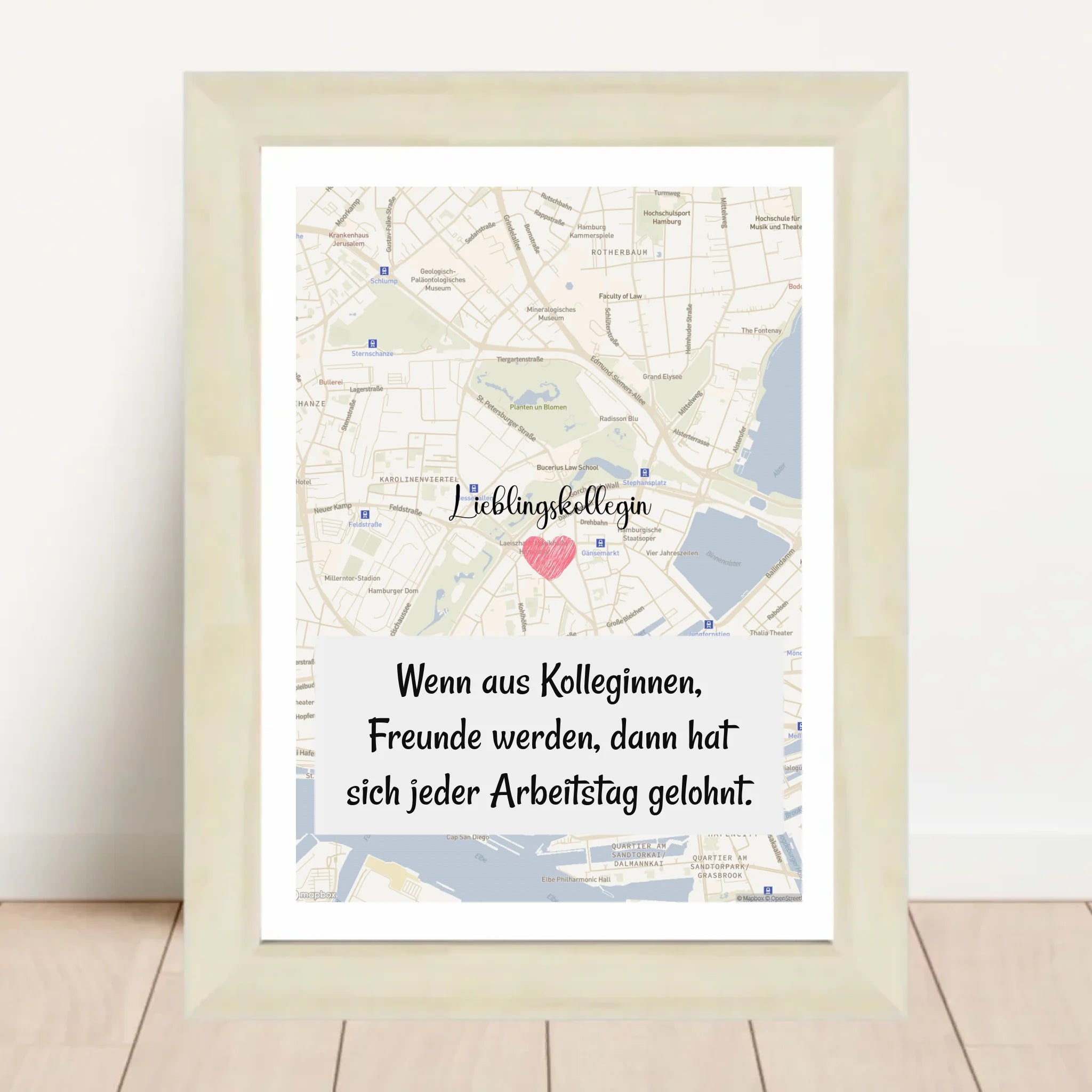 Lieblingskollegin Stadtkarte Poster personalisiert zum Geburtstag oder Abschied - Cantty