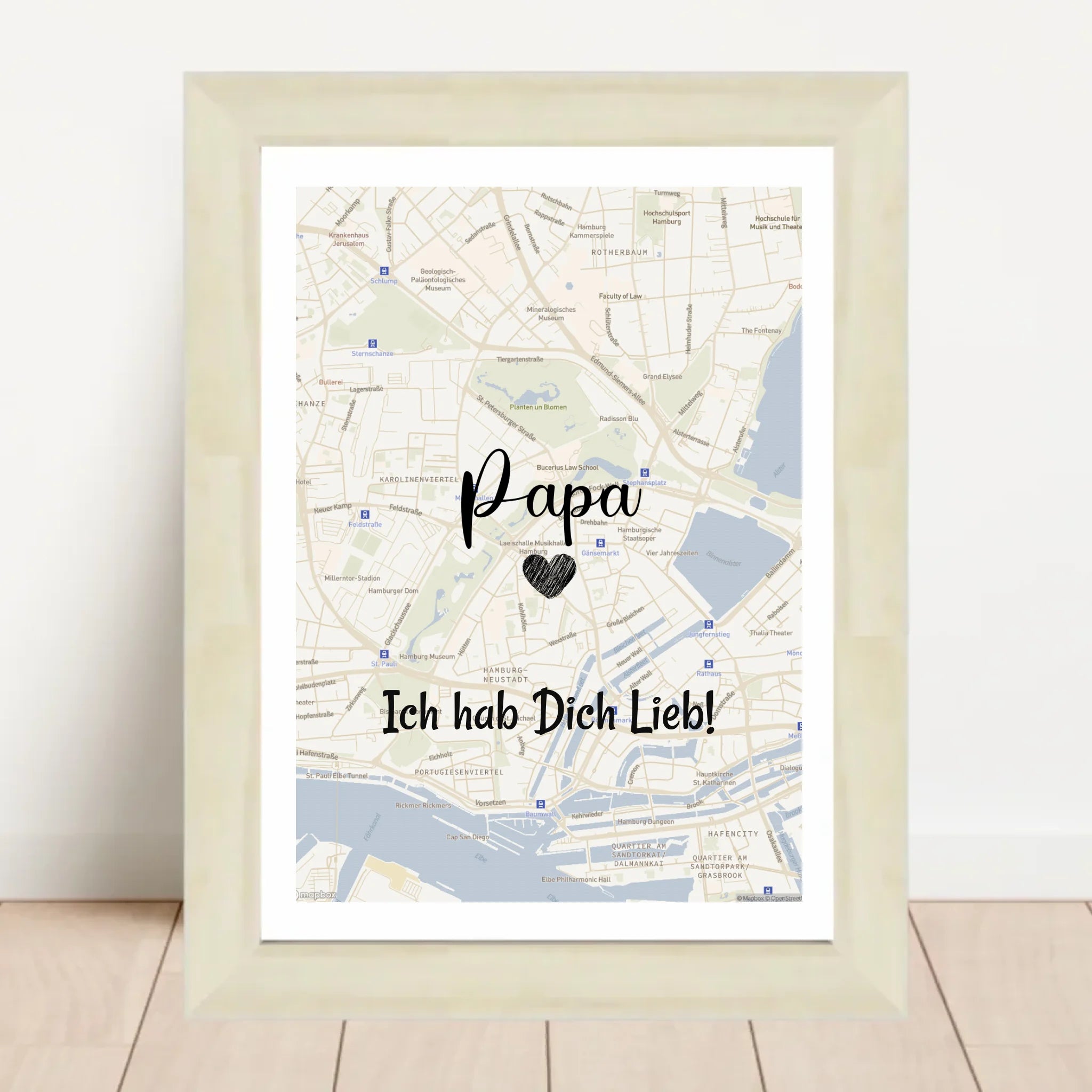 Papa Stadtkarte Poster Geschenk personalisiert - Cantty