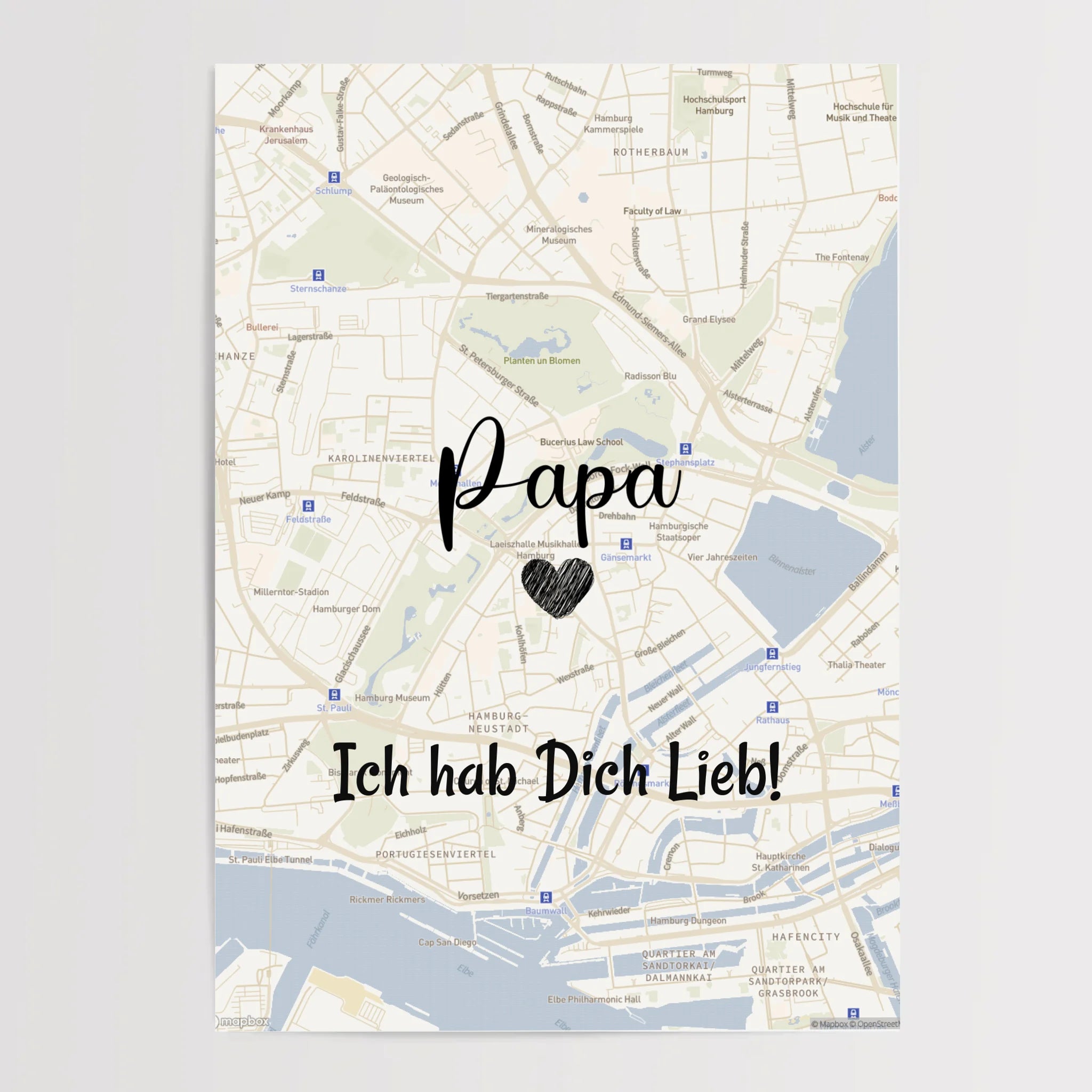 Papa Stadtkarte Poster Geschenk personalisiert - Cantty