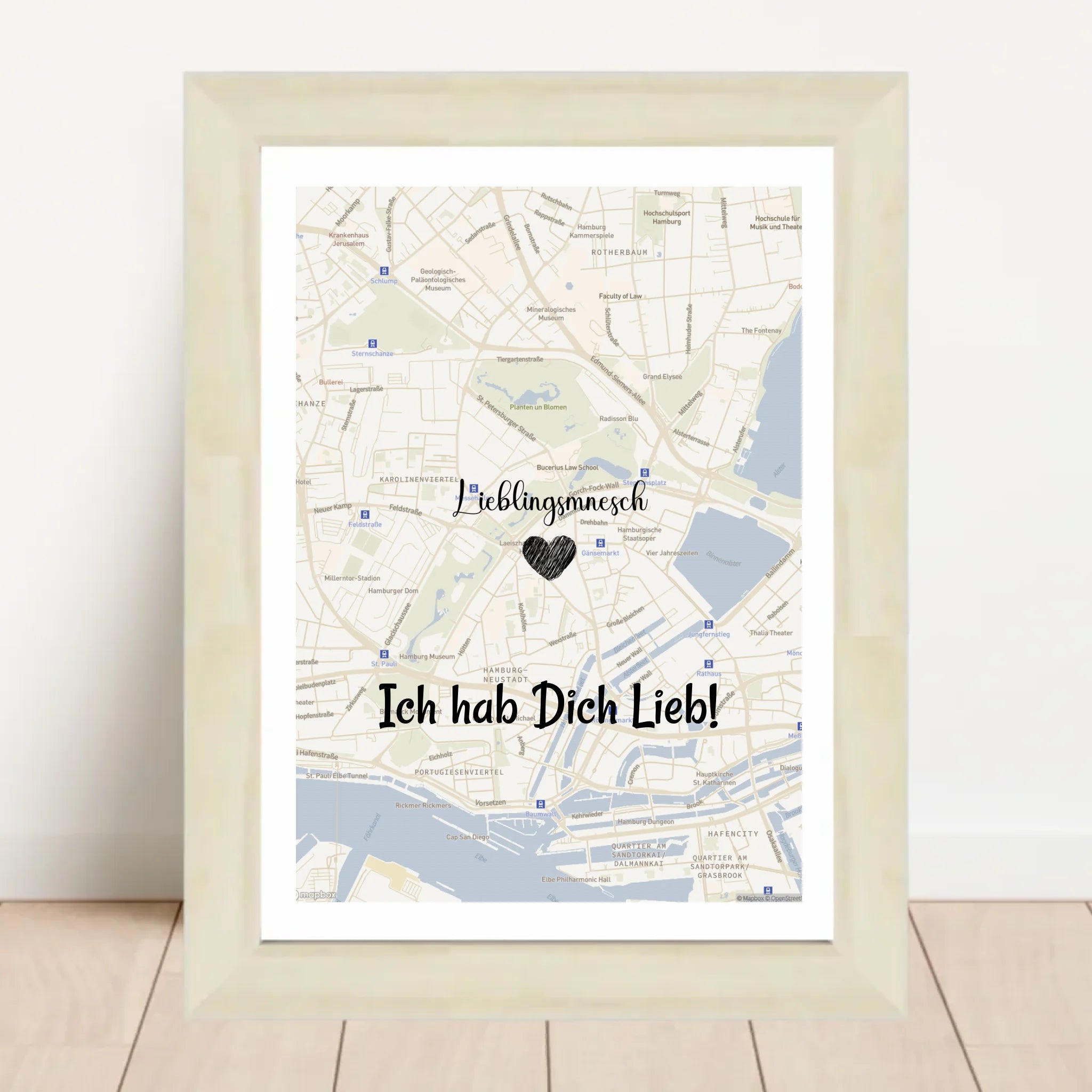 Lieblingsmensch Kartenposter Stadtkarte personalisiert - Cantty