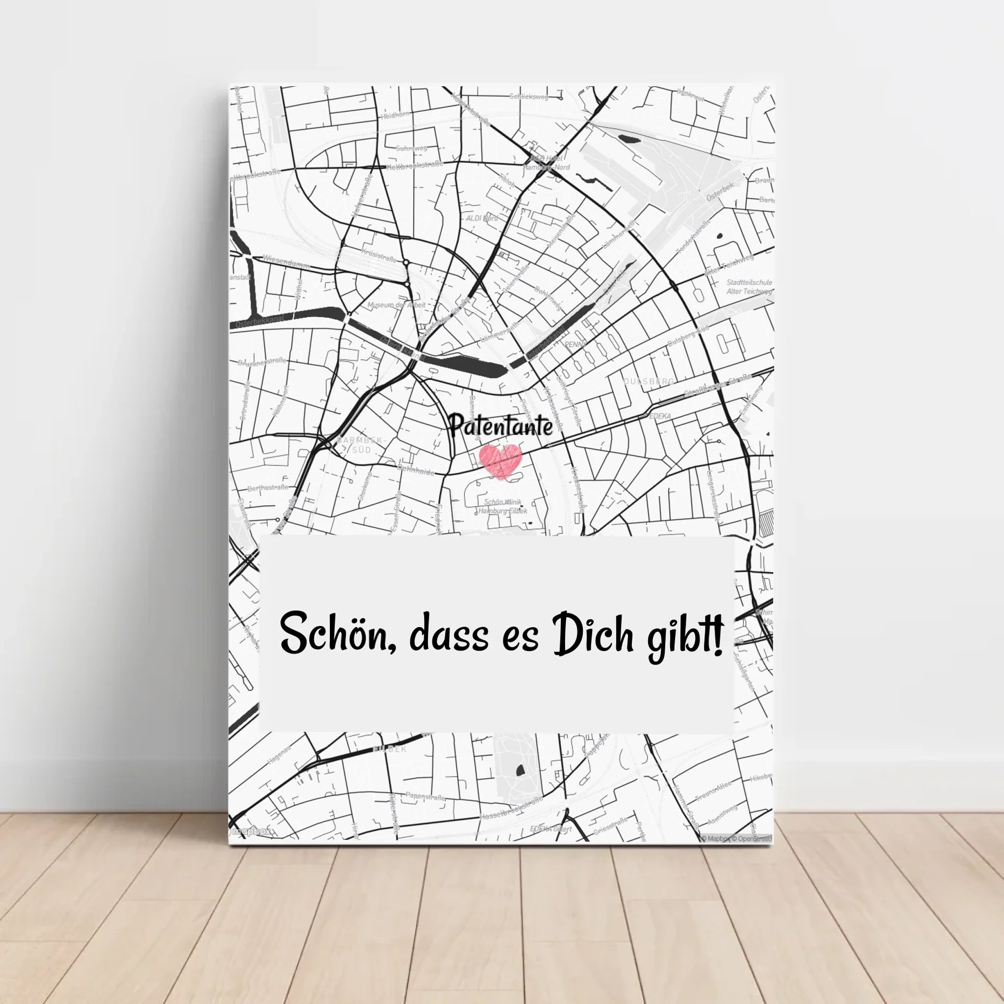 Patentante Stadtkarte Poster Geschenk personalisiert - Cantty