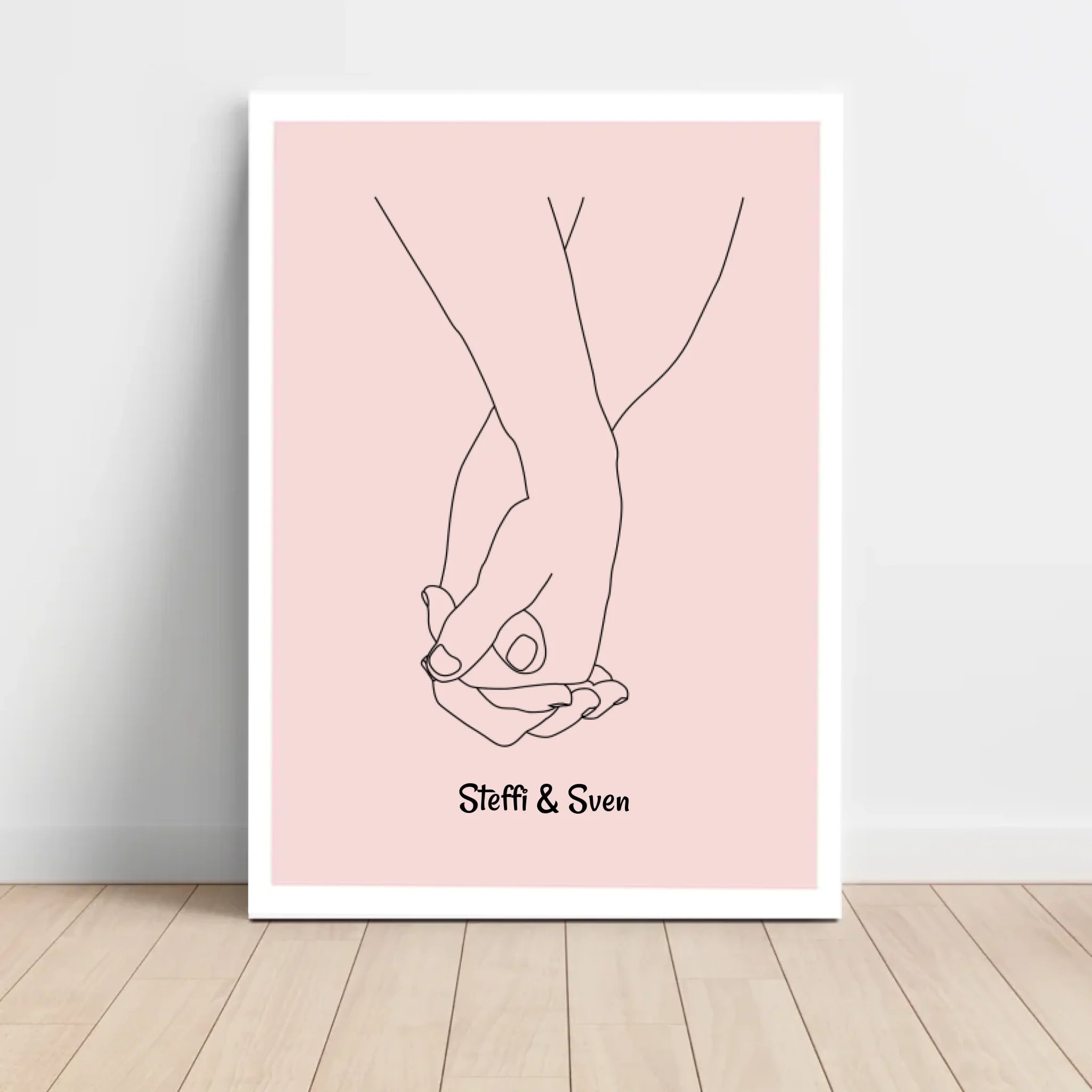 Linien Hände Liebespaar Jahrestag Poster Geschenk personalisiert - Cantty