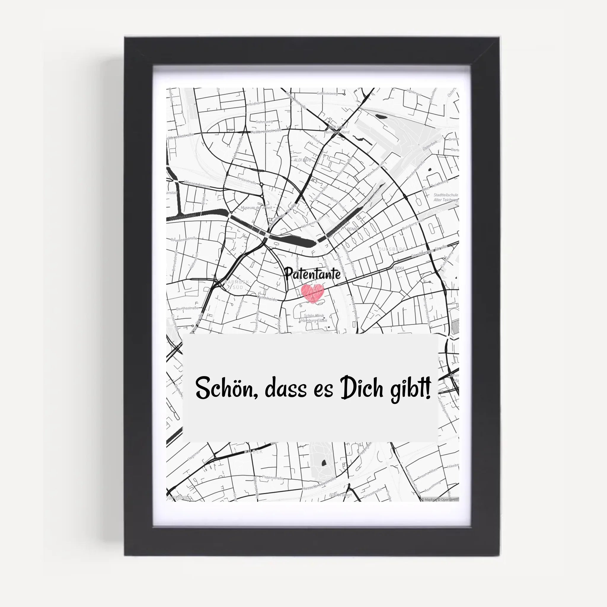 Patentante Stadtkarte Poster Geschenk personalisiert - Cantty