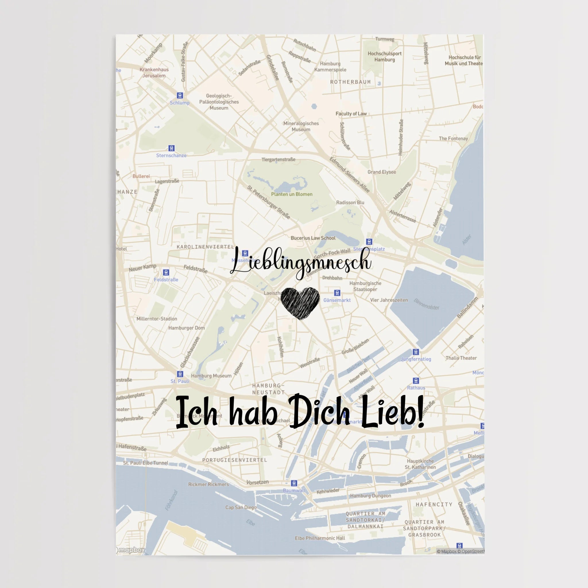 Lieblingsmensch Kartenposter Stadtkarte personalisiert - Cantty