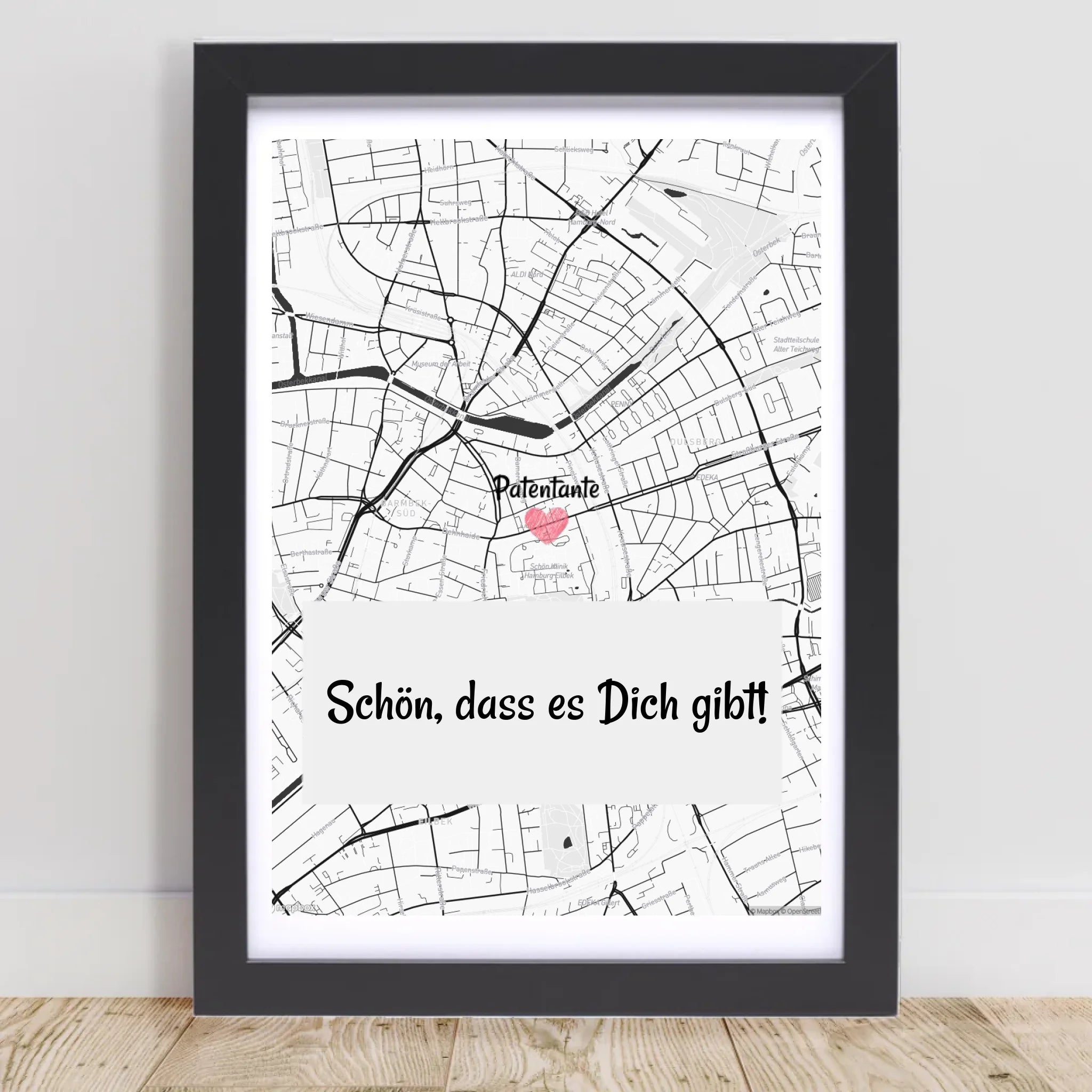 Patentante Stadtkarte Poster Geschenk personalisiert - Cantty