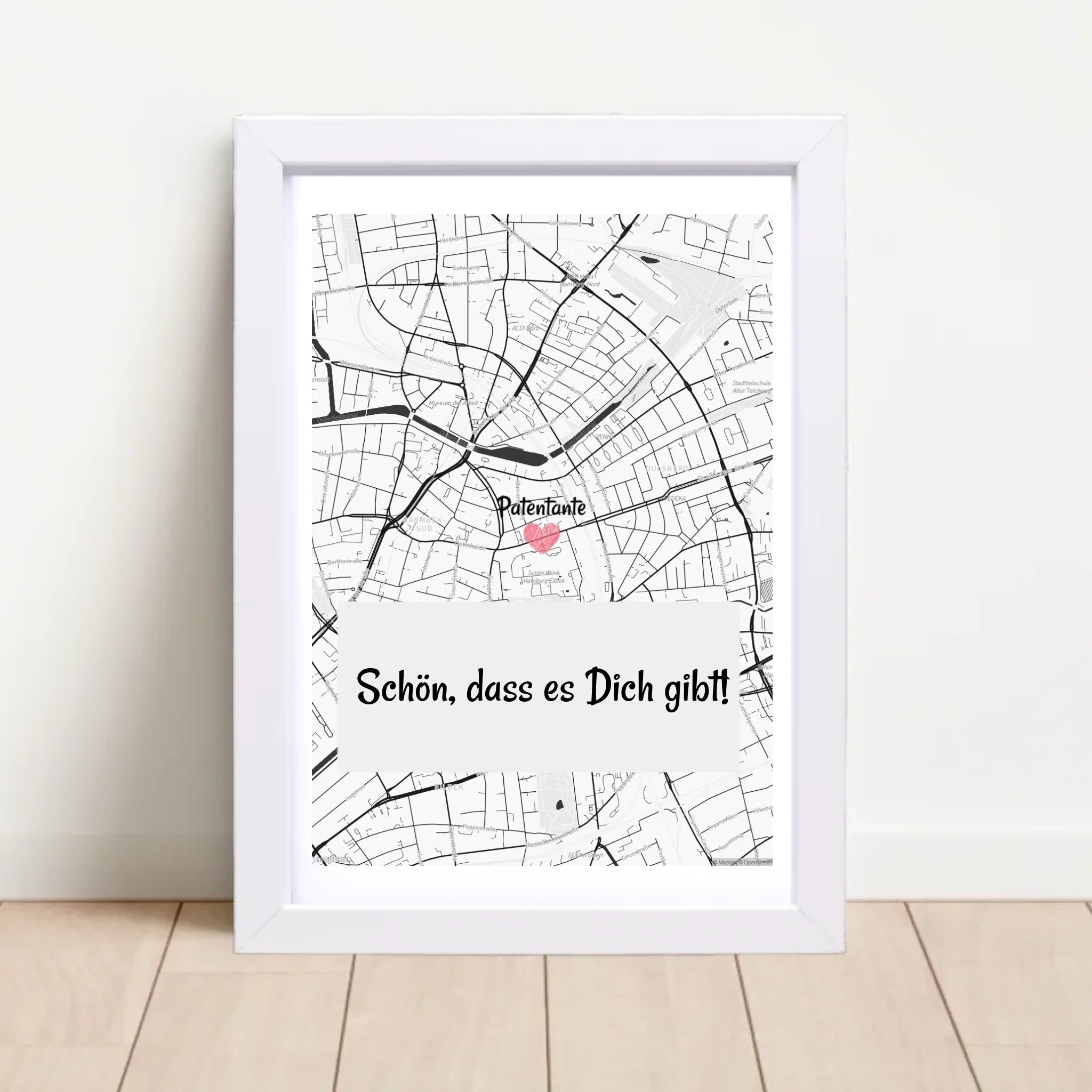 Patentante Stadtkarte Poster Geschenk personalisiert - Cantty