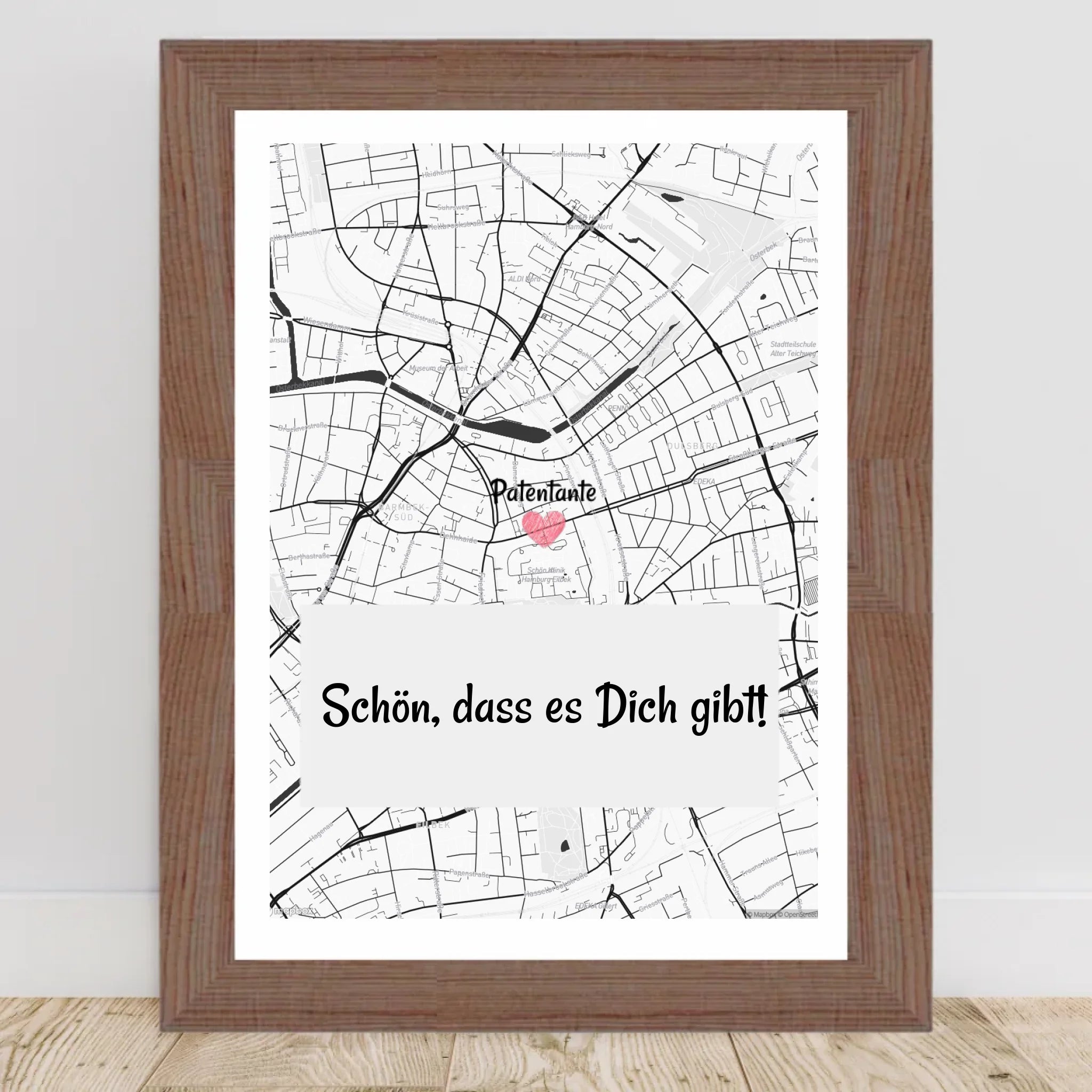 Patentante Stadtkarte Poster Geschenk personalisiert - Cantty