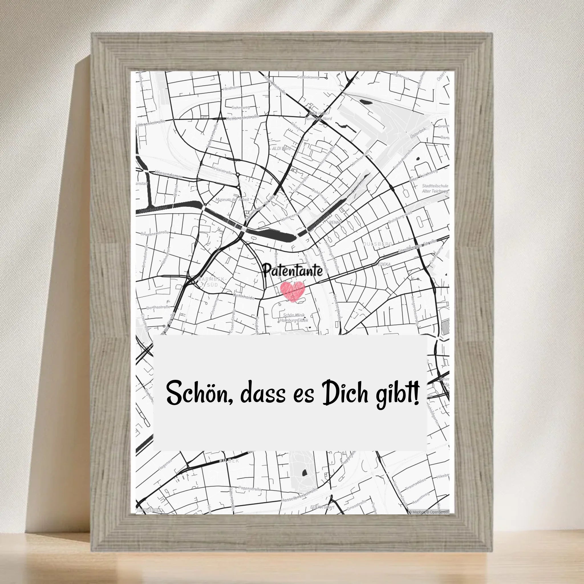 Patentante Stadtkarte Poster Geschenk personalisiert - Cantty