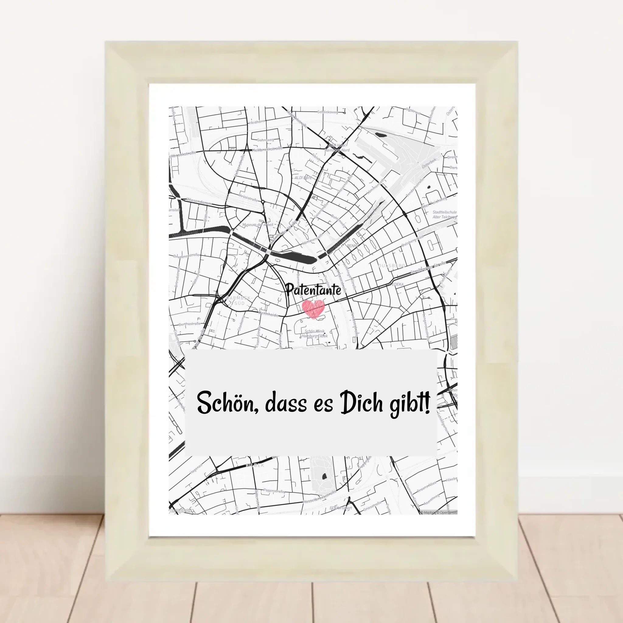 Patentante Stadtkarte Poster Geschenk personalisiert - Cantty