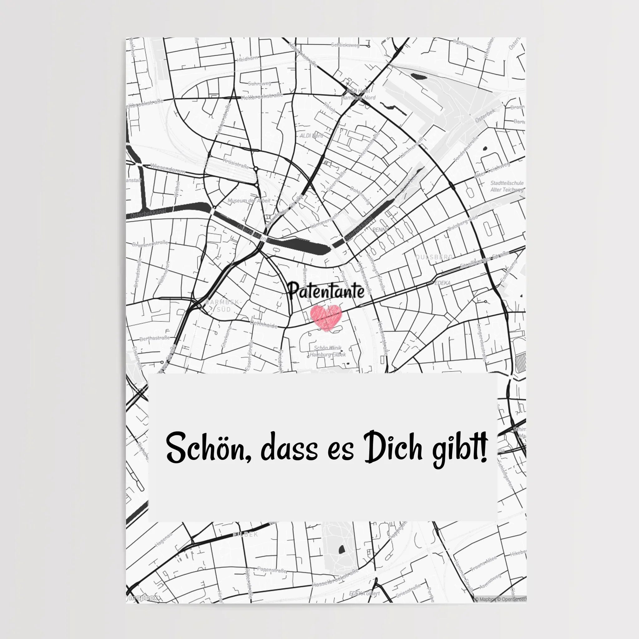 Patentante Stadtkarte Poster Geschenk personalisiert - Cantty